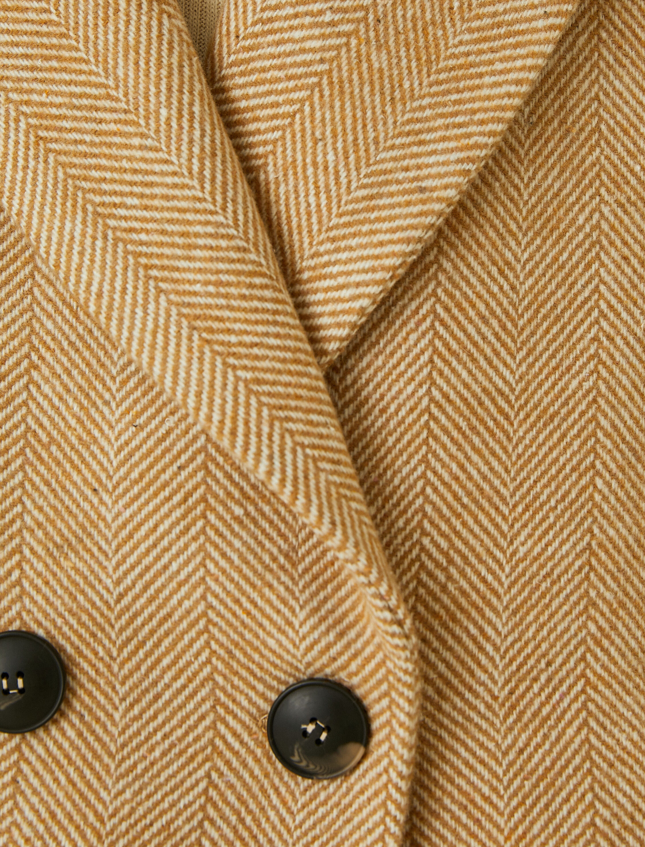 Kruvaze Düğmeli Kaban Yün Karışımlı