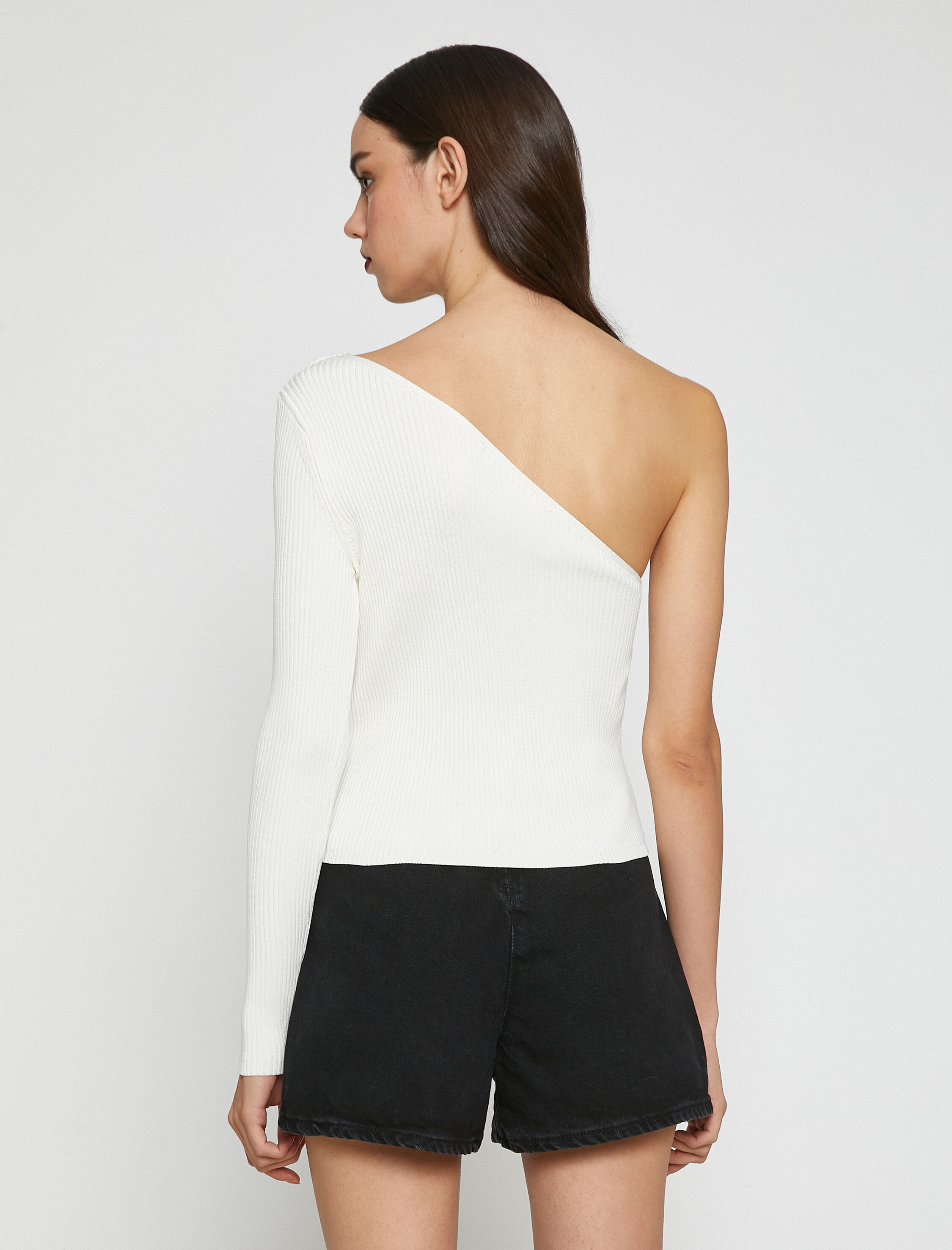 Tek Omuz Triko Kazak Ribanalı