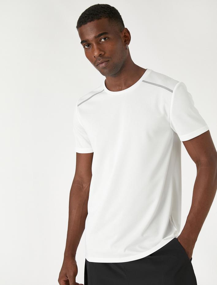  Baskılı Spor Tişört Bisiklet Yaka Nefes Alan Kumaş