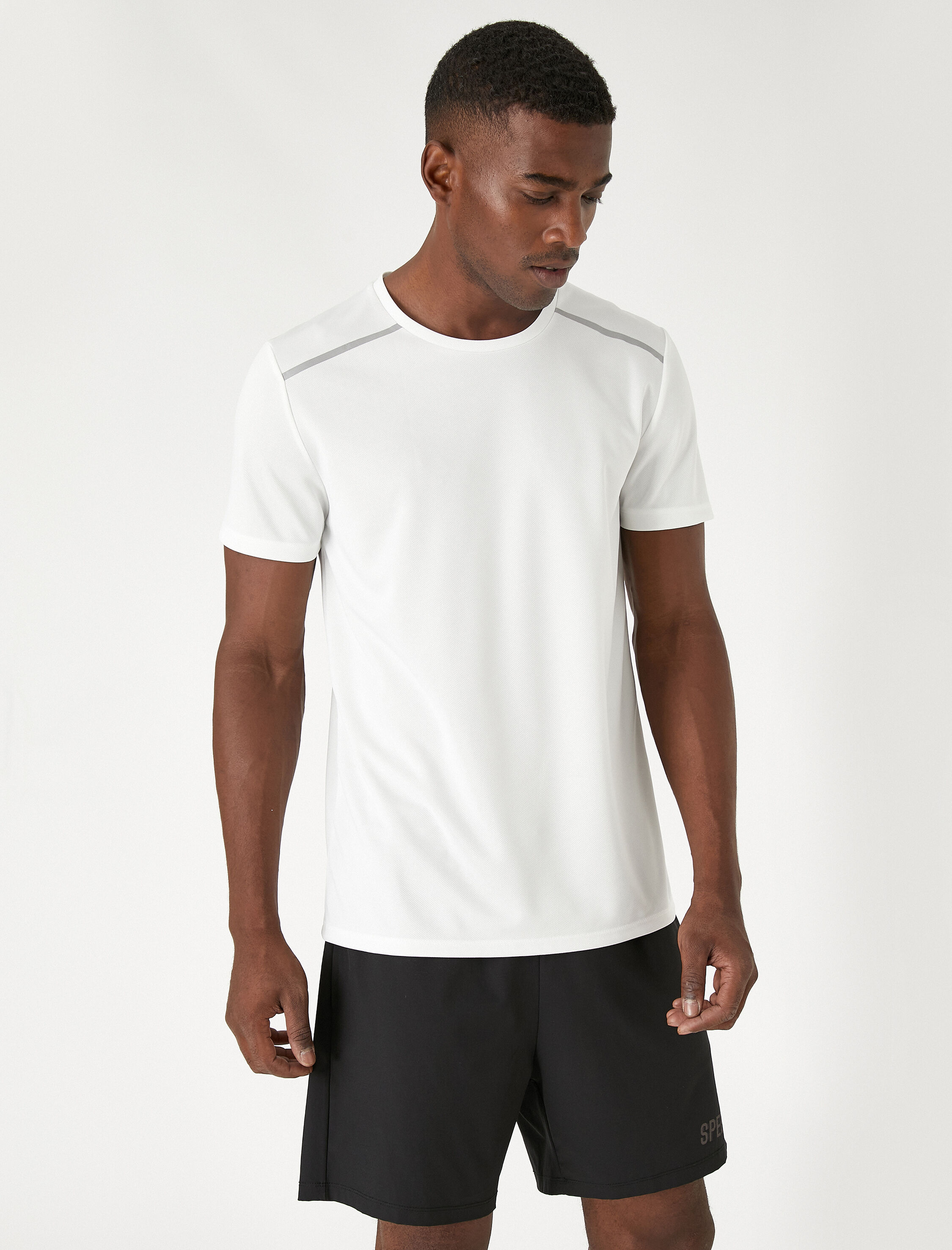   Baskılı Spor Tişört Bisiklet Yaka Nefes Alan Kumaş