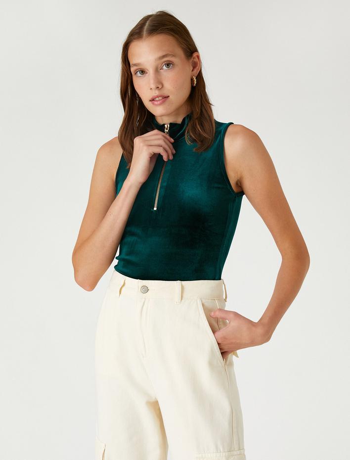  Fermuarlı Boğazlı Atlet