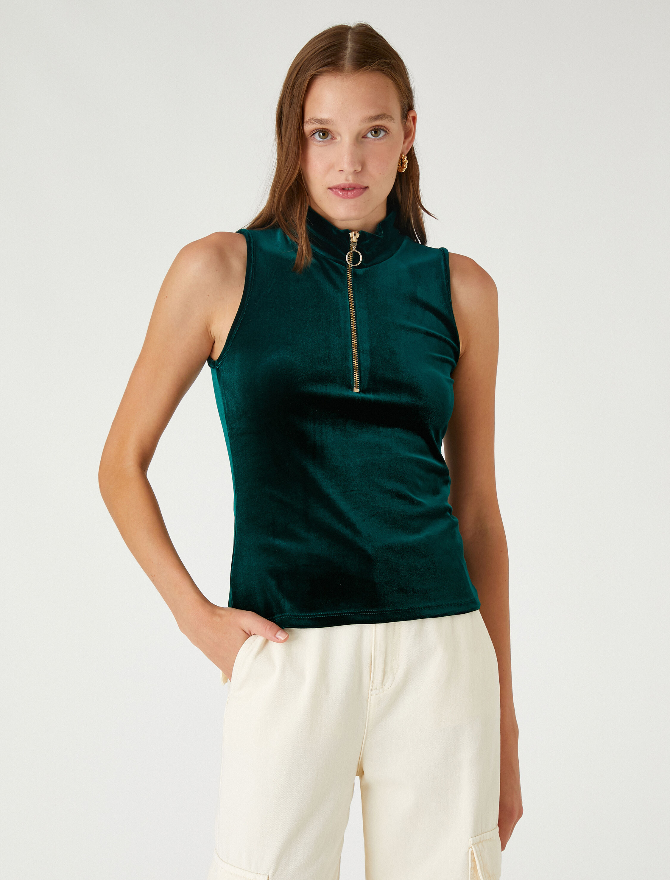   Fermuarlı Boğazlı Atlet