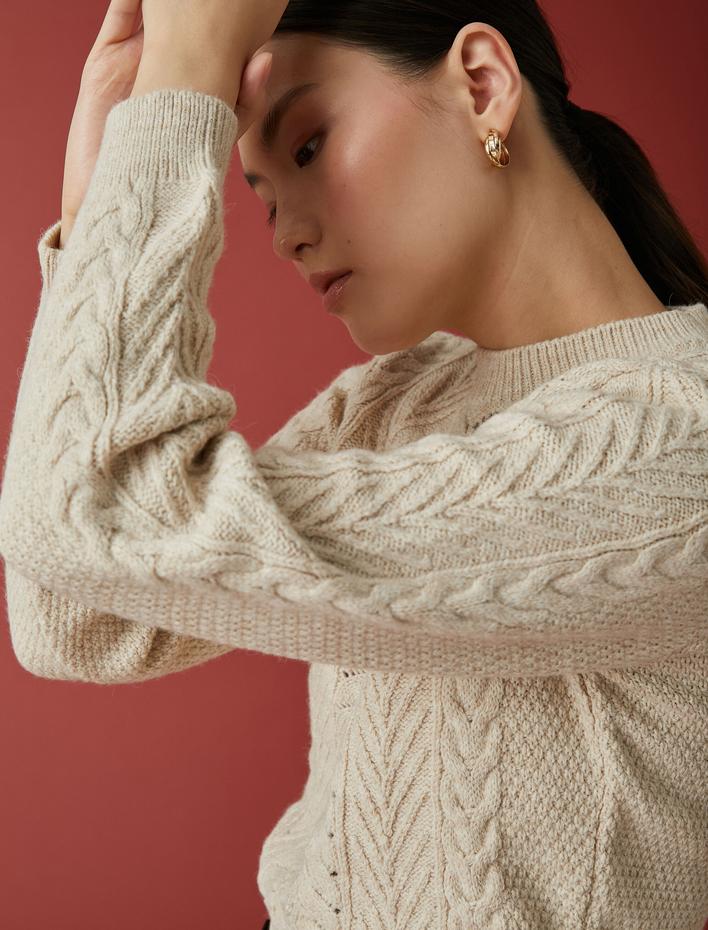  Örgü Detaylı Kazak