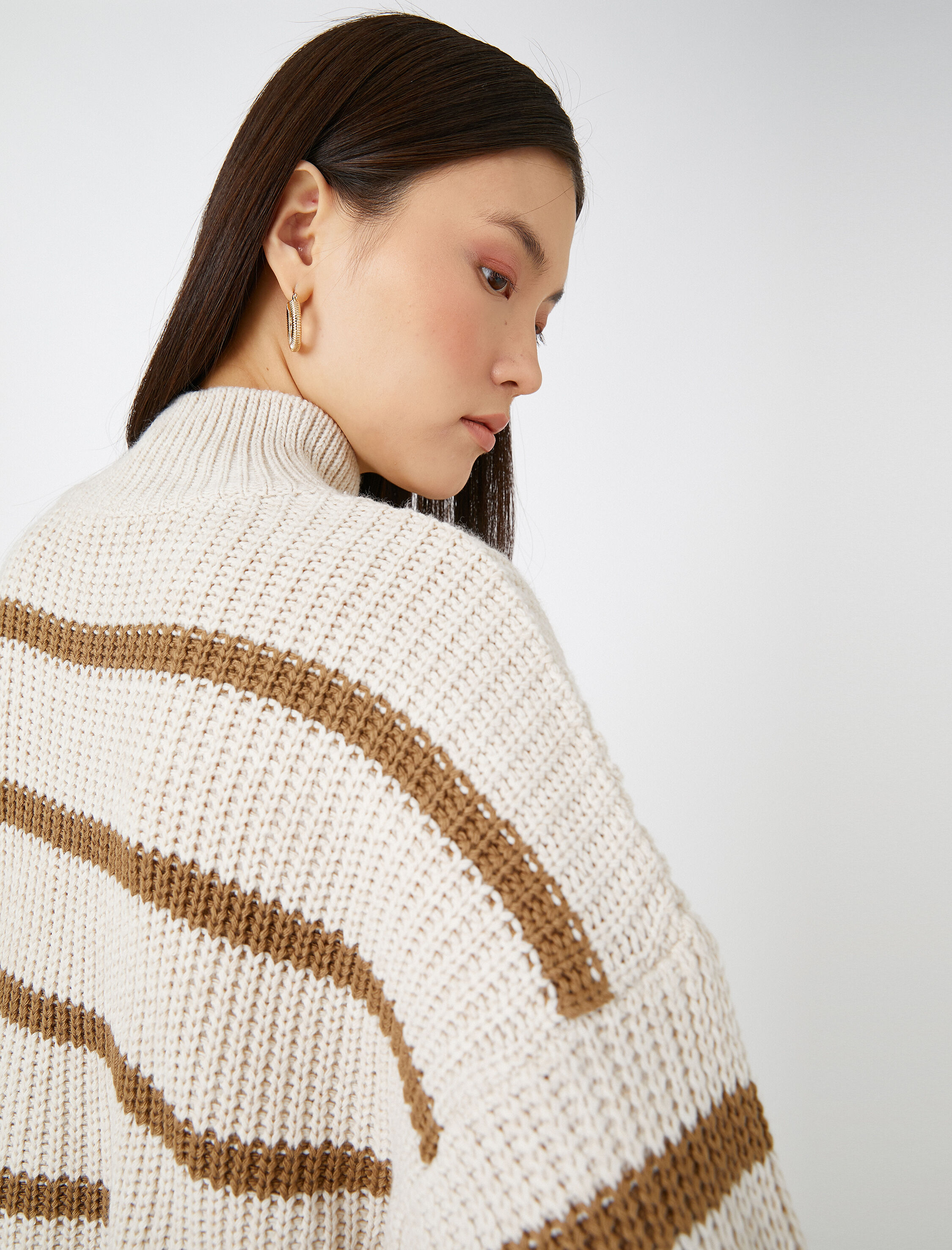   Balıkçı Yaka Örgü Kazak Kaşmir Dokulu