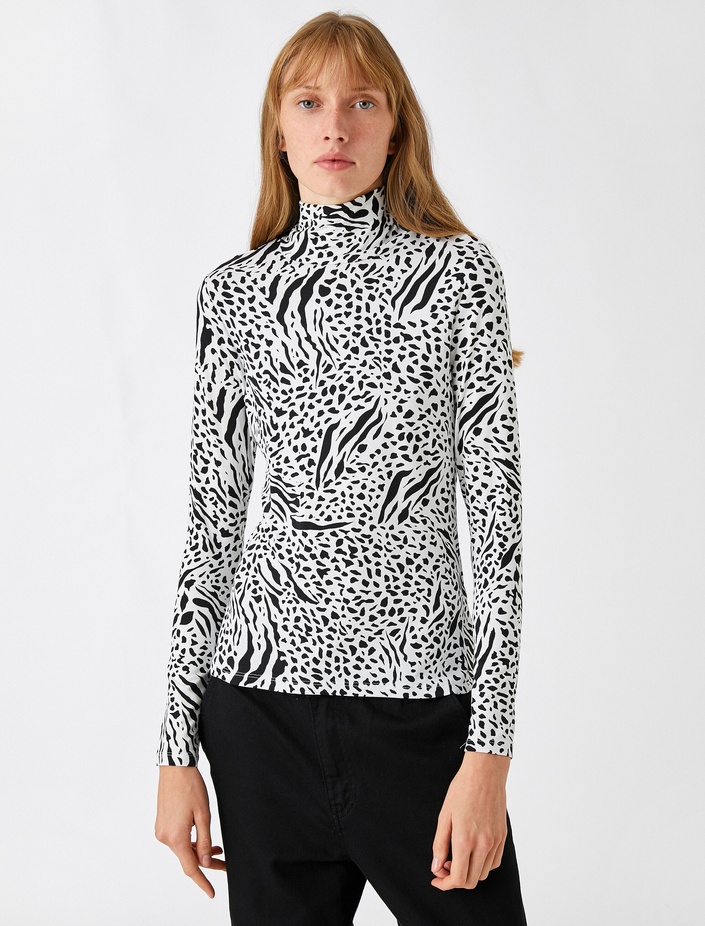   Zebra Desenli Uzun Kollu Tişört