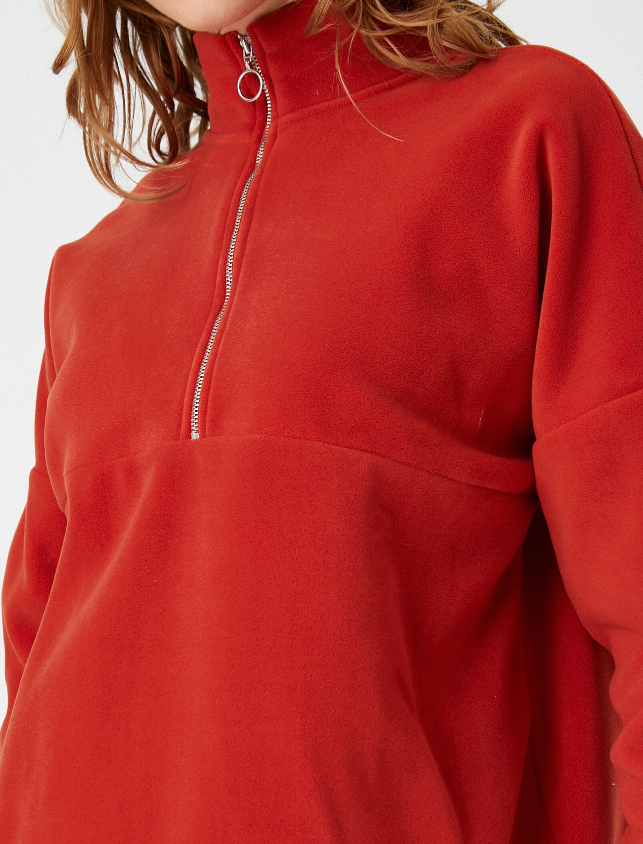   Polar Sweatshirt Fermuarlı Dik Yaka