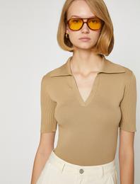 Triko Kazak Polo Yaka Kısa Kollu