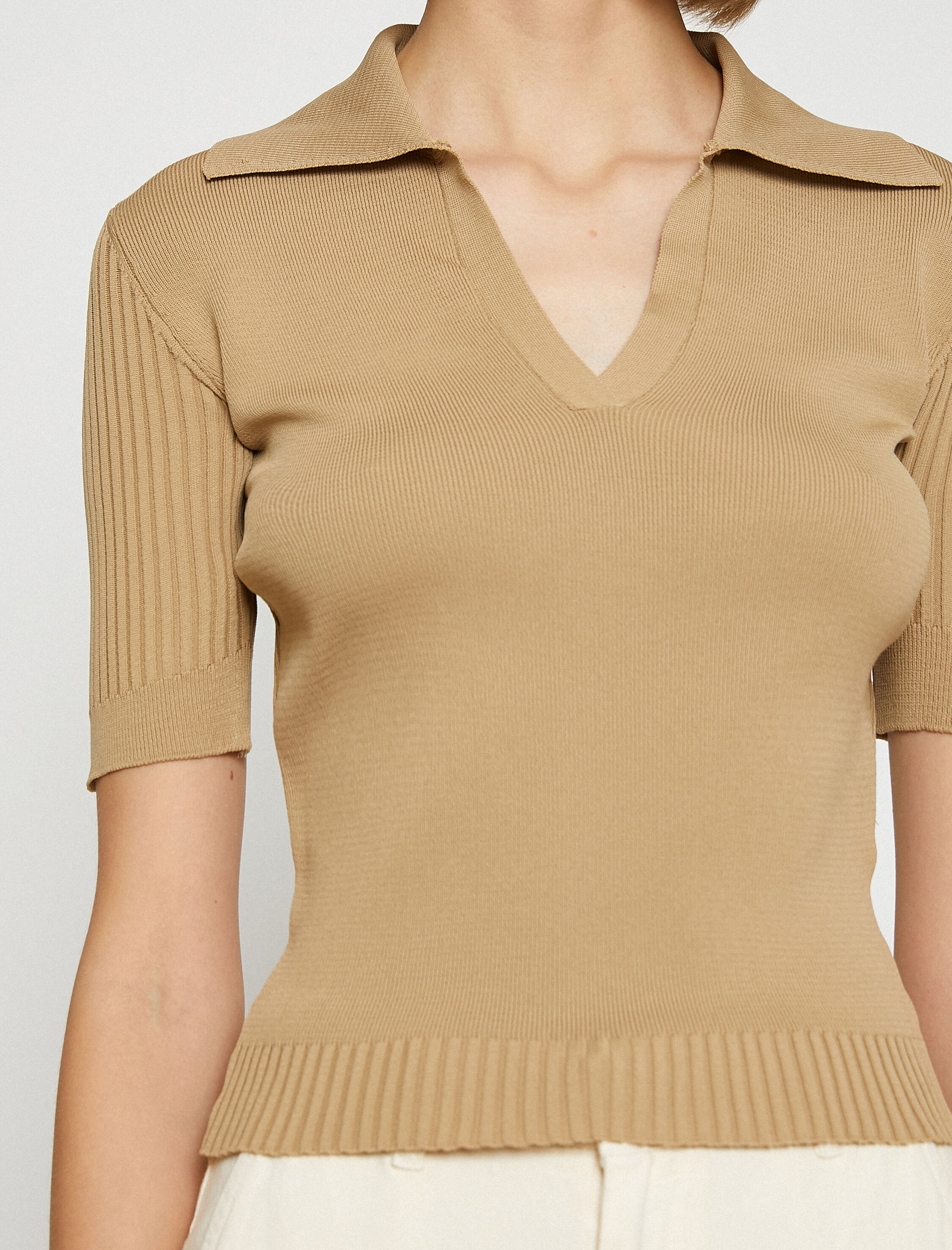   Triko Kazak Polo Yaka Kısa Kollu