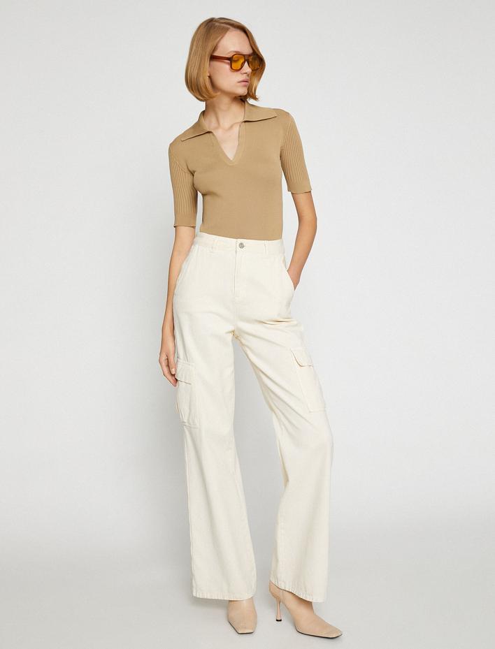  Triko Kazak Polo Yaka Kısa Kollu