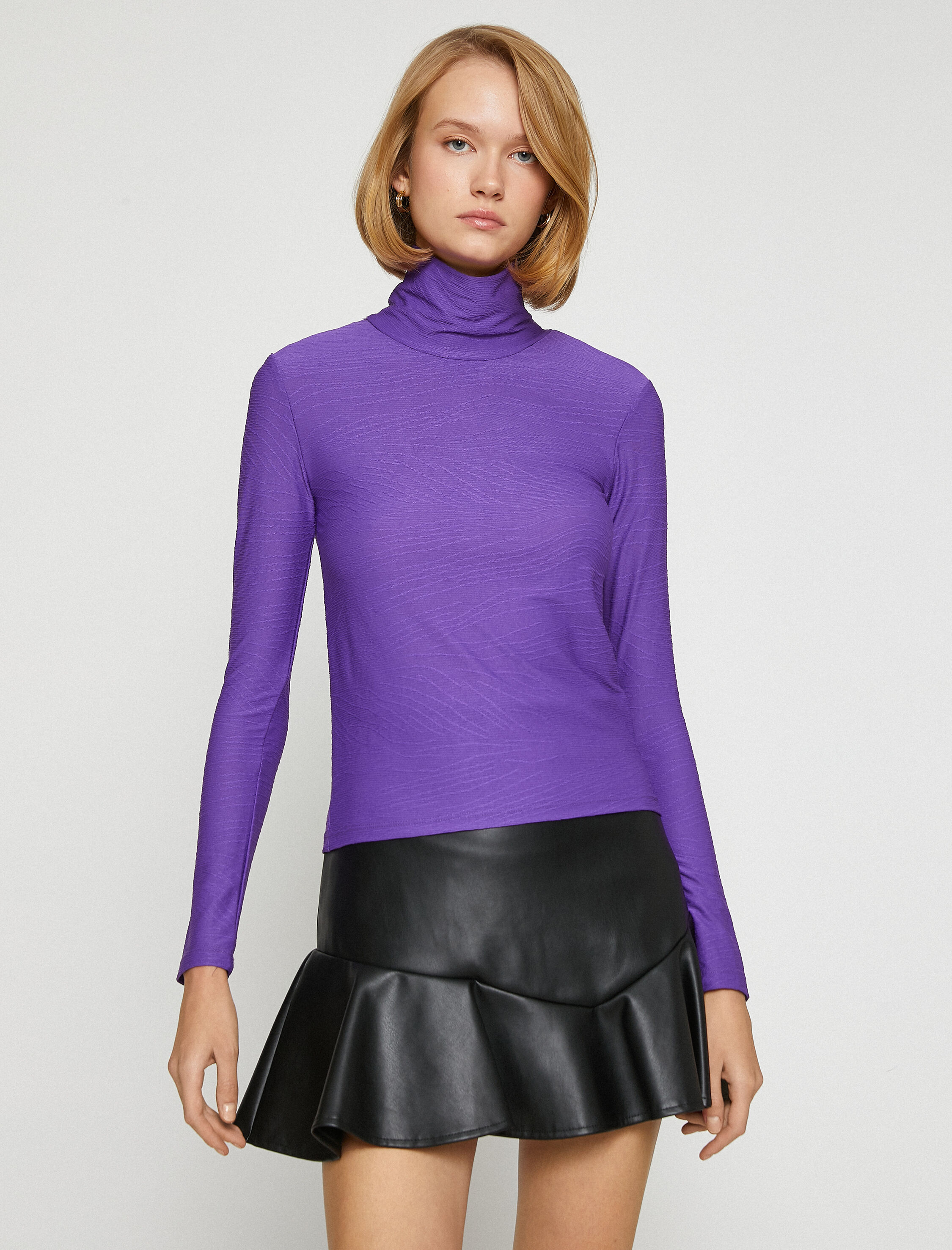   Balıkçı Yaka Tişört Uzun Kollu