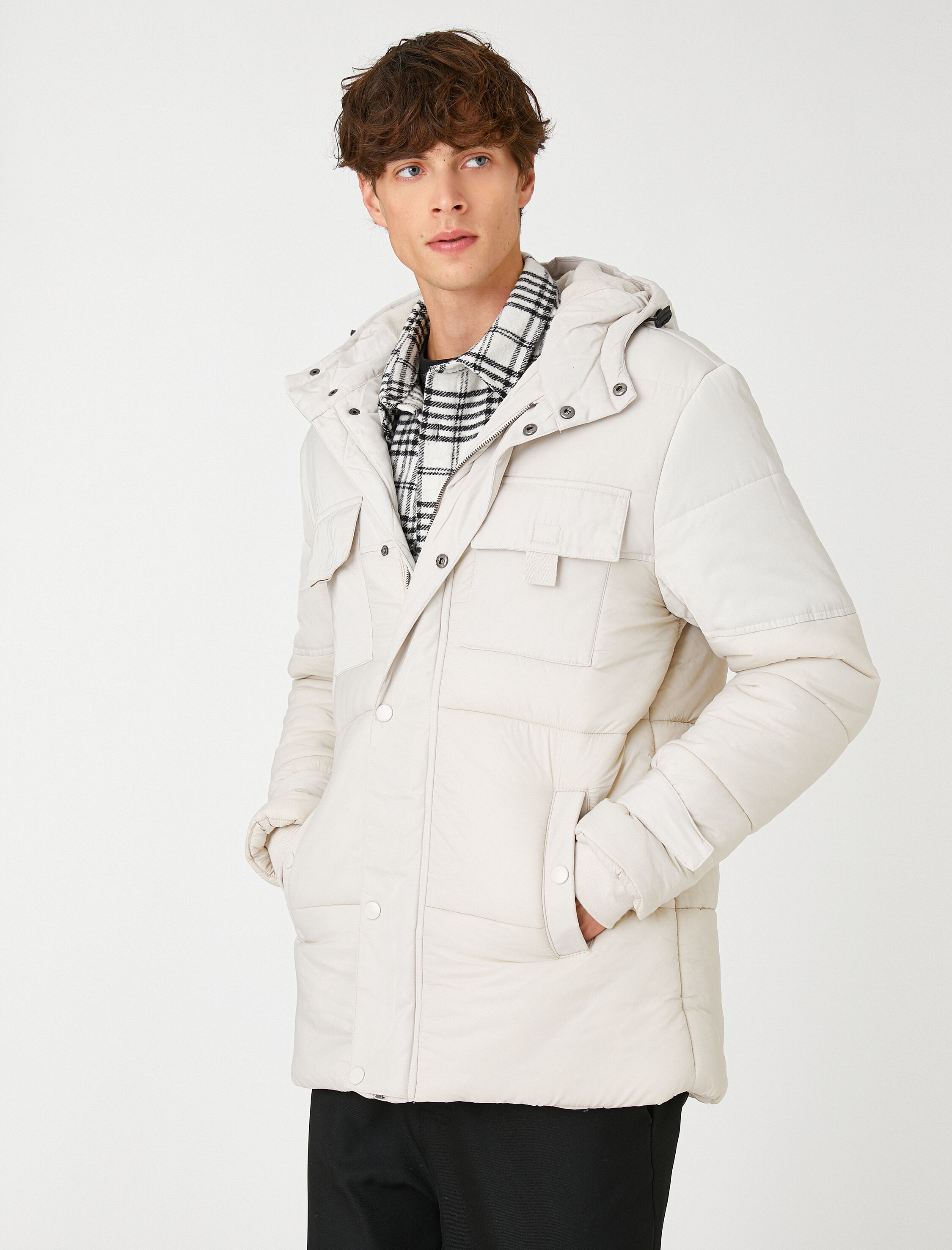   Anorak Şişme Mont Kapşonlu Cep Detaylı Su Geçirmez