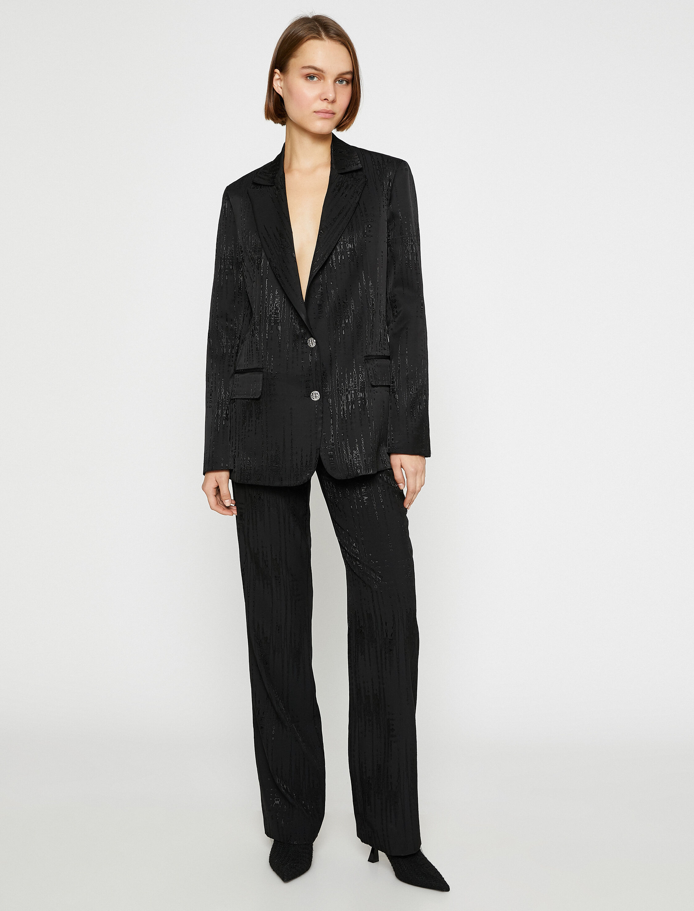   Desenli Bol Paça Pantolon