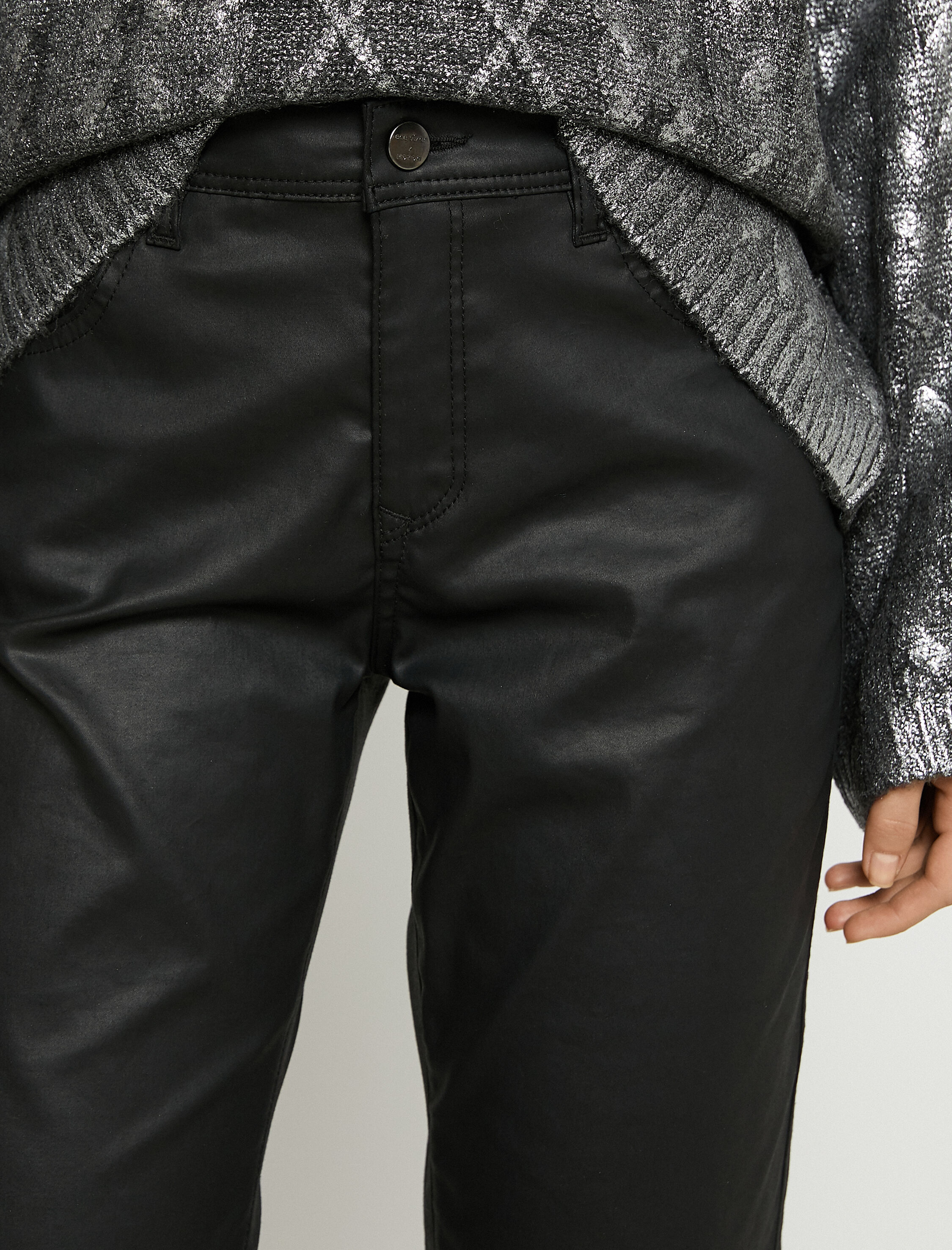   İspanyol Paça Suni Deri Pantolon