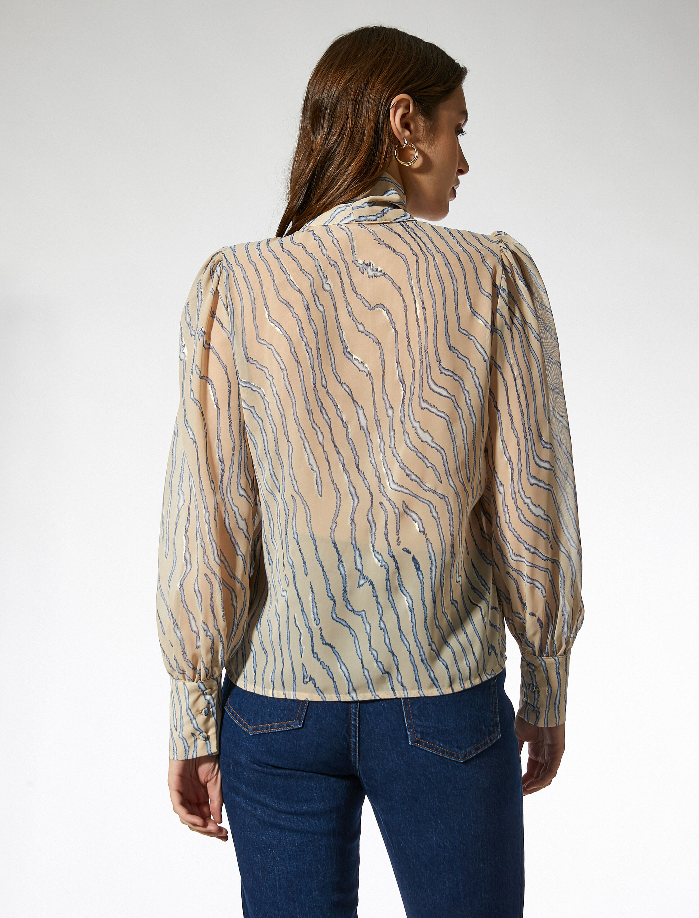   Şal Yaka Şifon Bluz