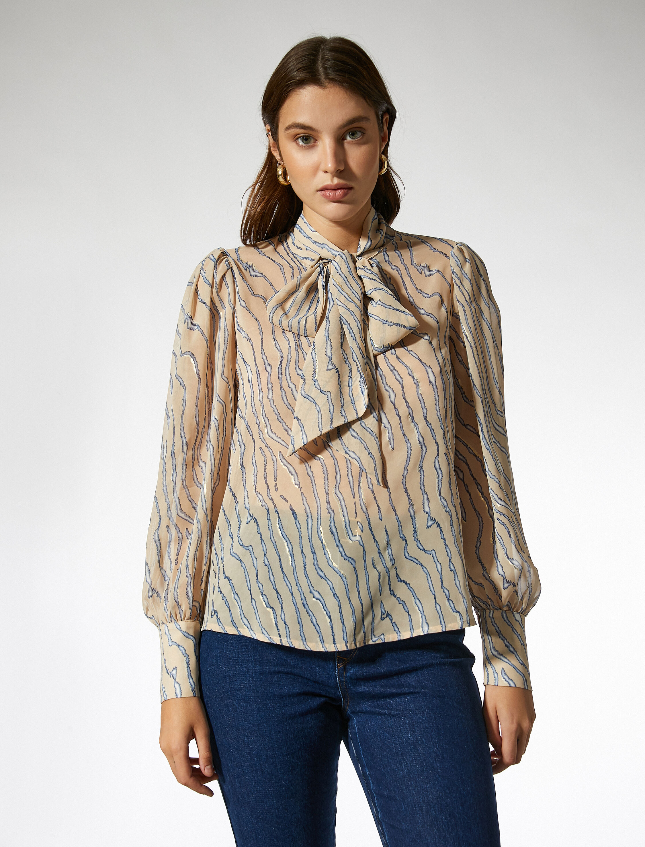   Şal Yaka Şifon Bluz