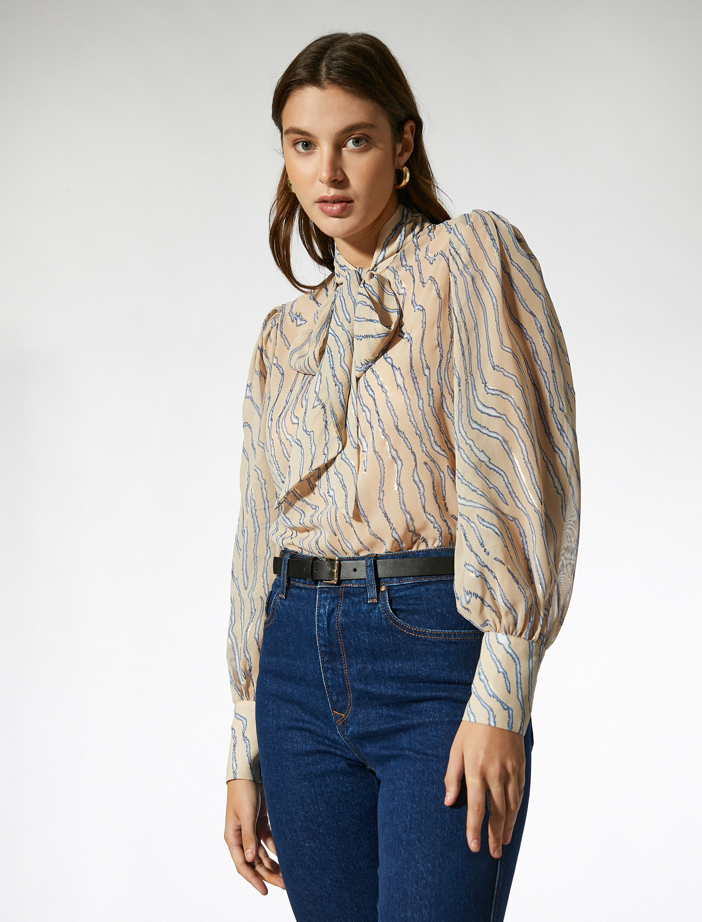   Şal Yaka Şifon Bluz