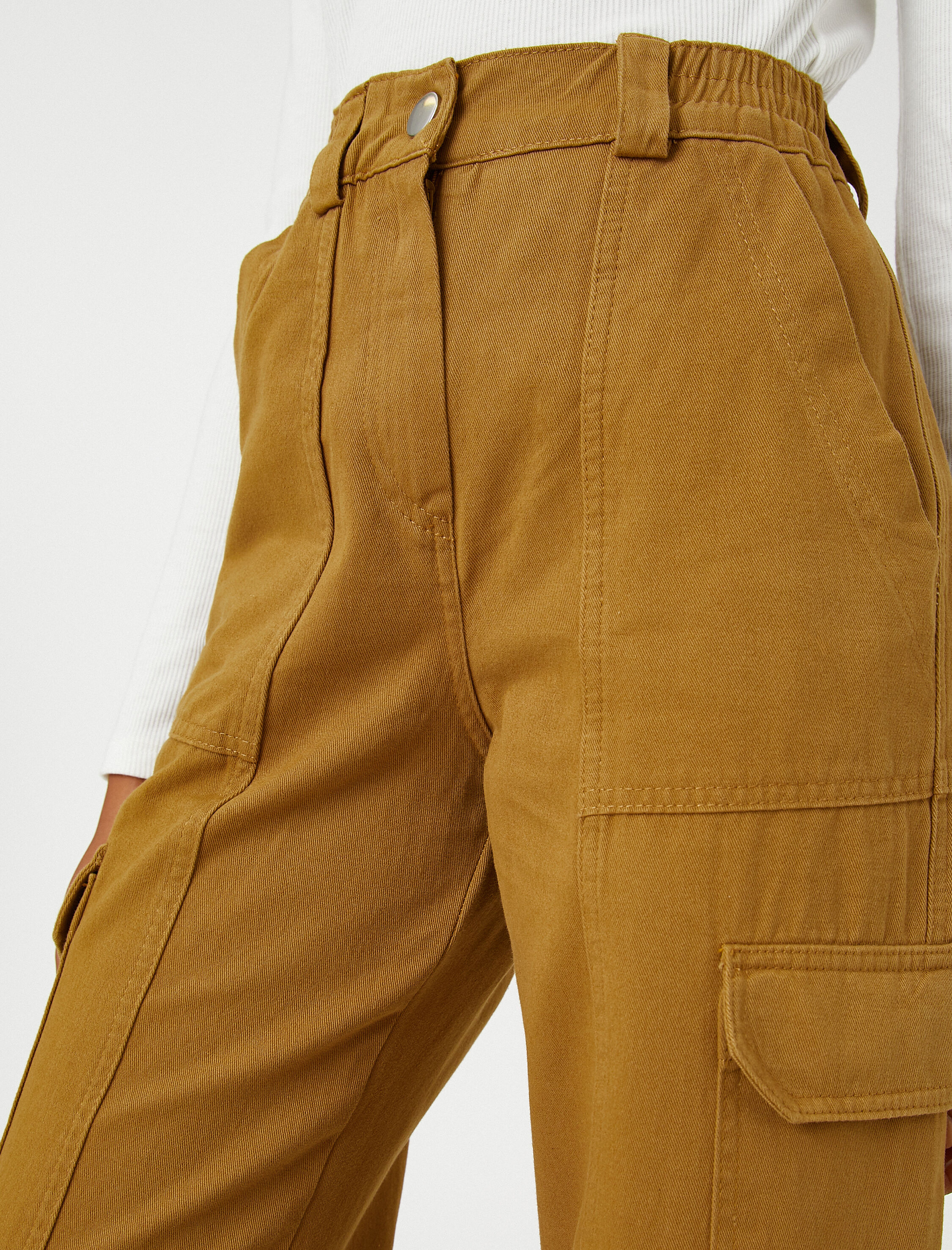   Kargo Pantolon Yüksek Bel Cep Detaylı