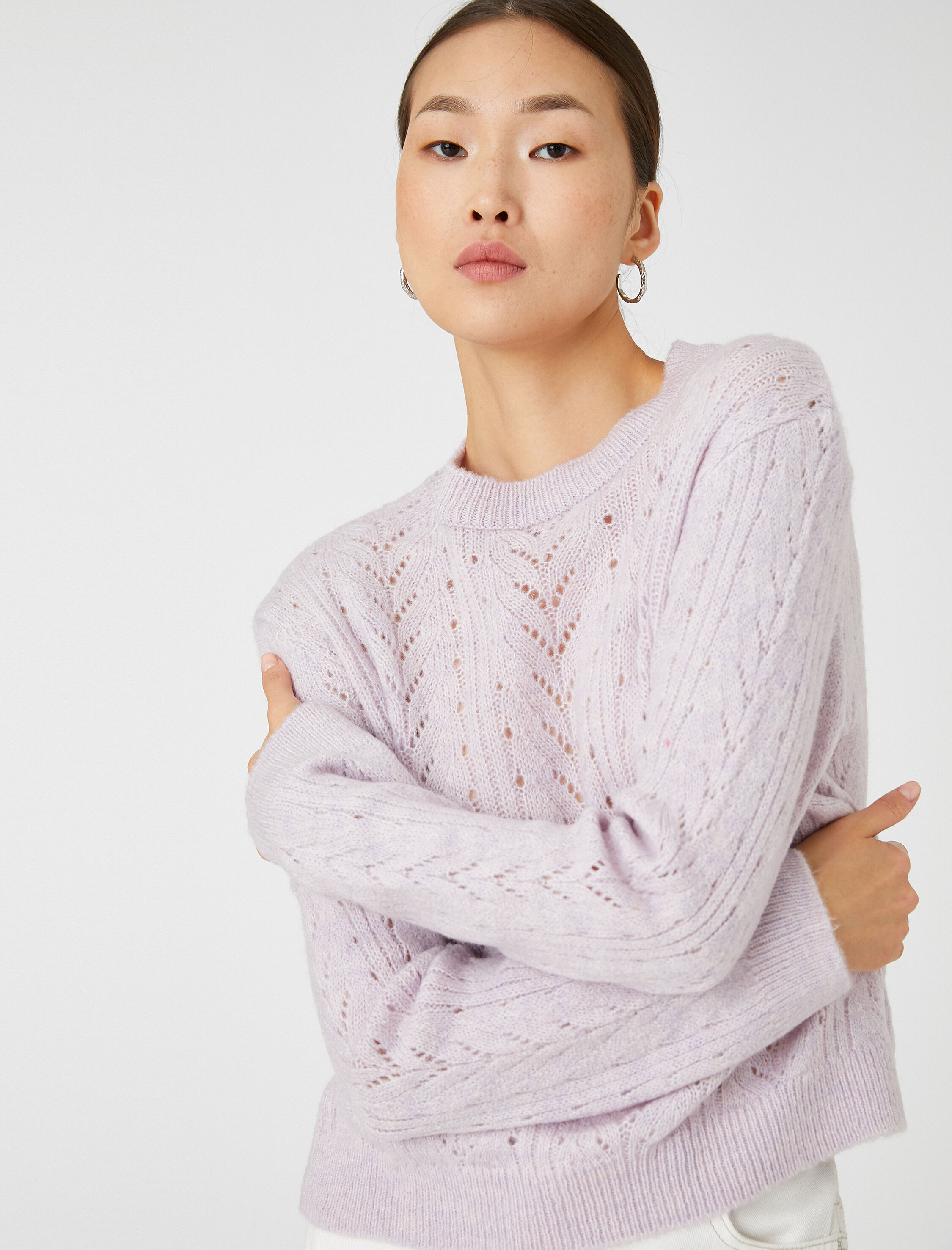   Örgü Kazak Bisiklet Yaka Uzun Kollu