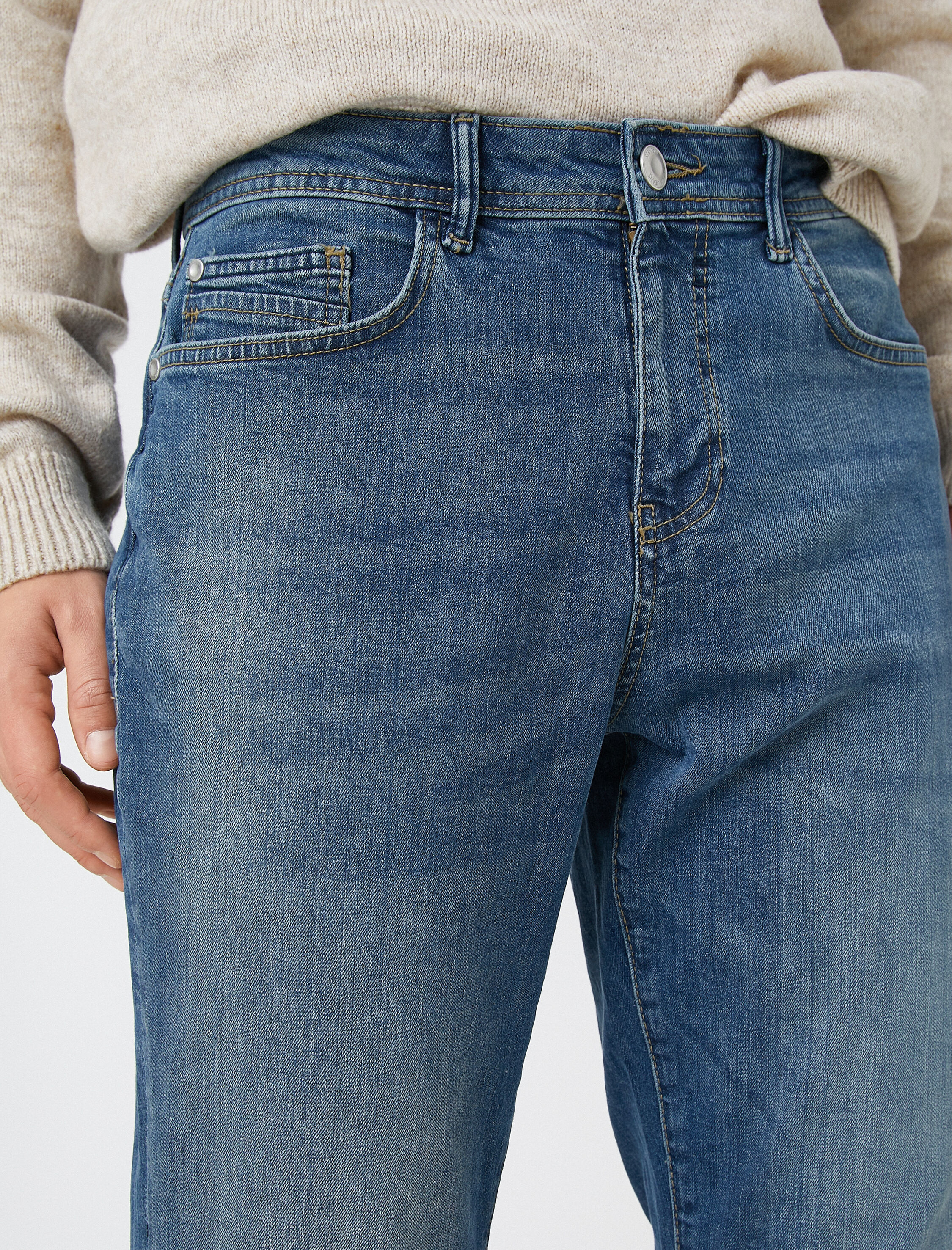 Straight Fit Boru Paça Kot Pantolon - Mark Jean