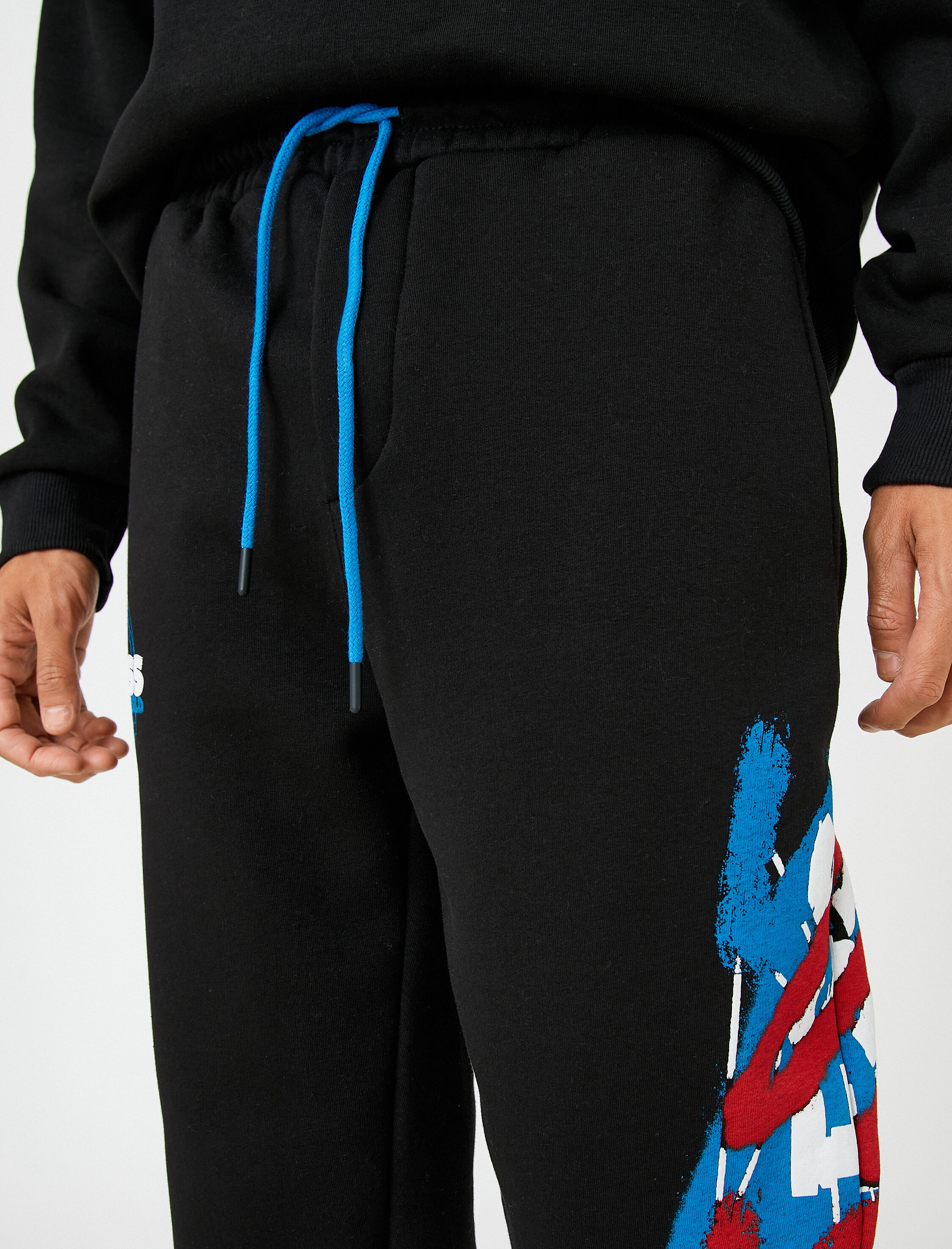   Basic Jogger Eşofman Altı Beli Bağcıklı Cepli Slogan Baskılı