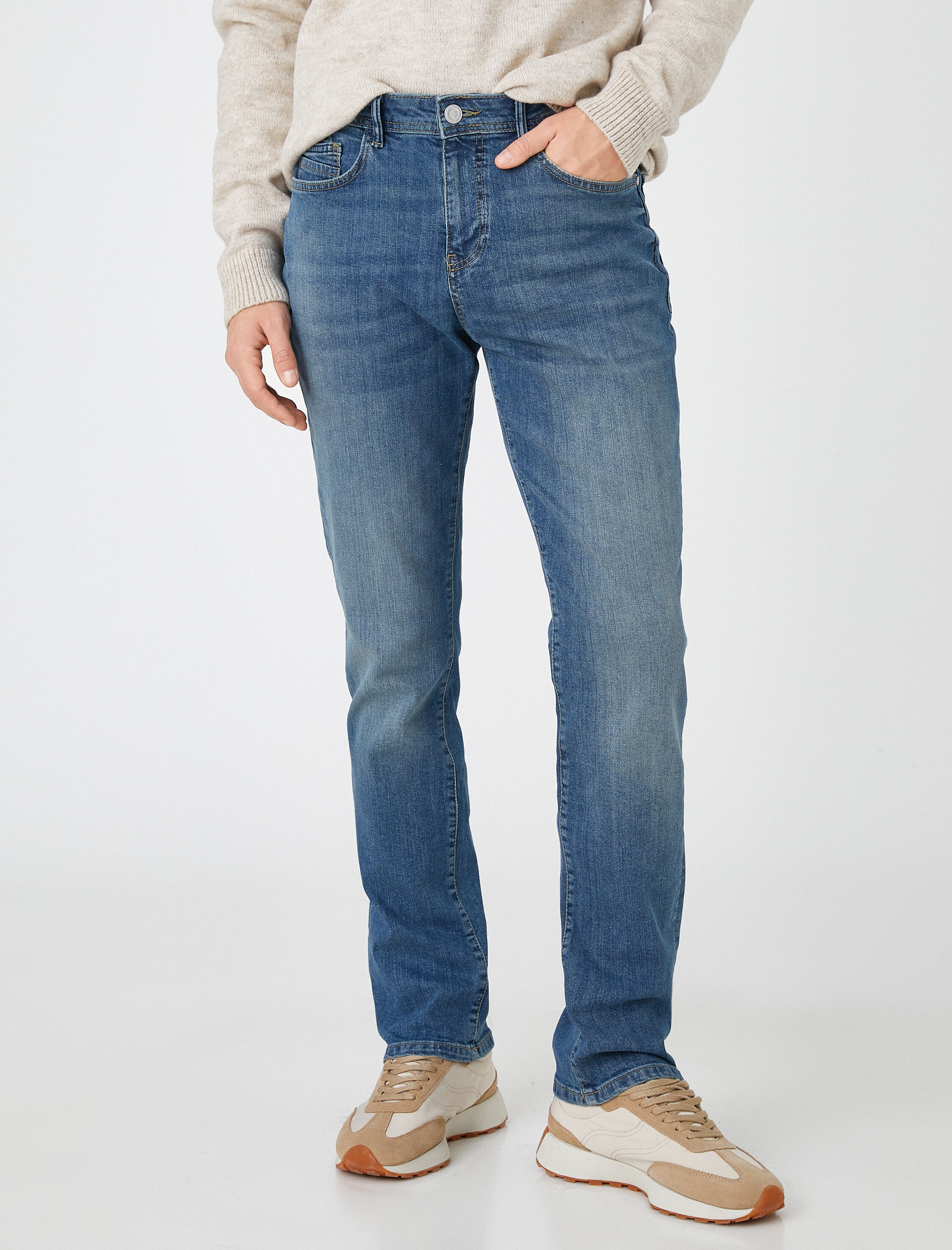 Straight Fit Boru Paça Kot Pantolon - Mark Jean