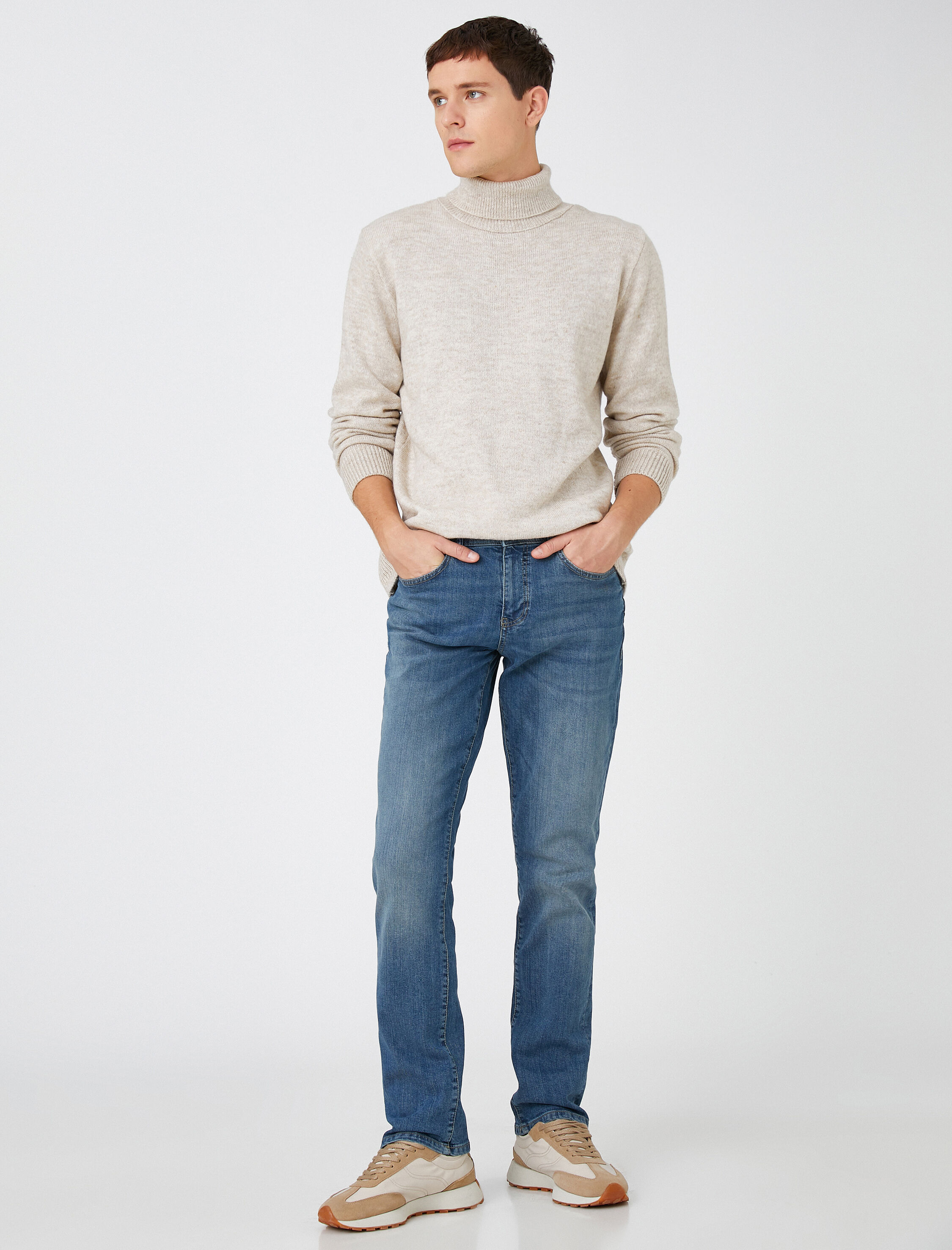Straight Fit Boru Paça Kot Pantolon - Mark Jean