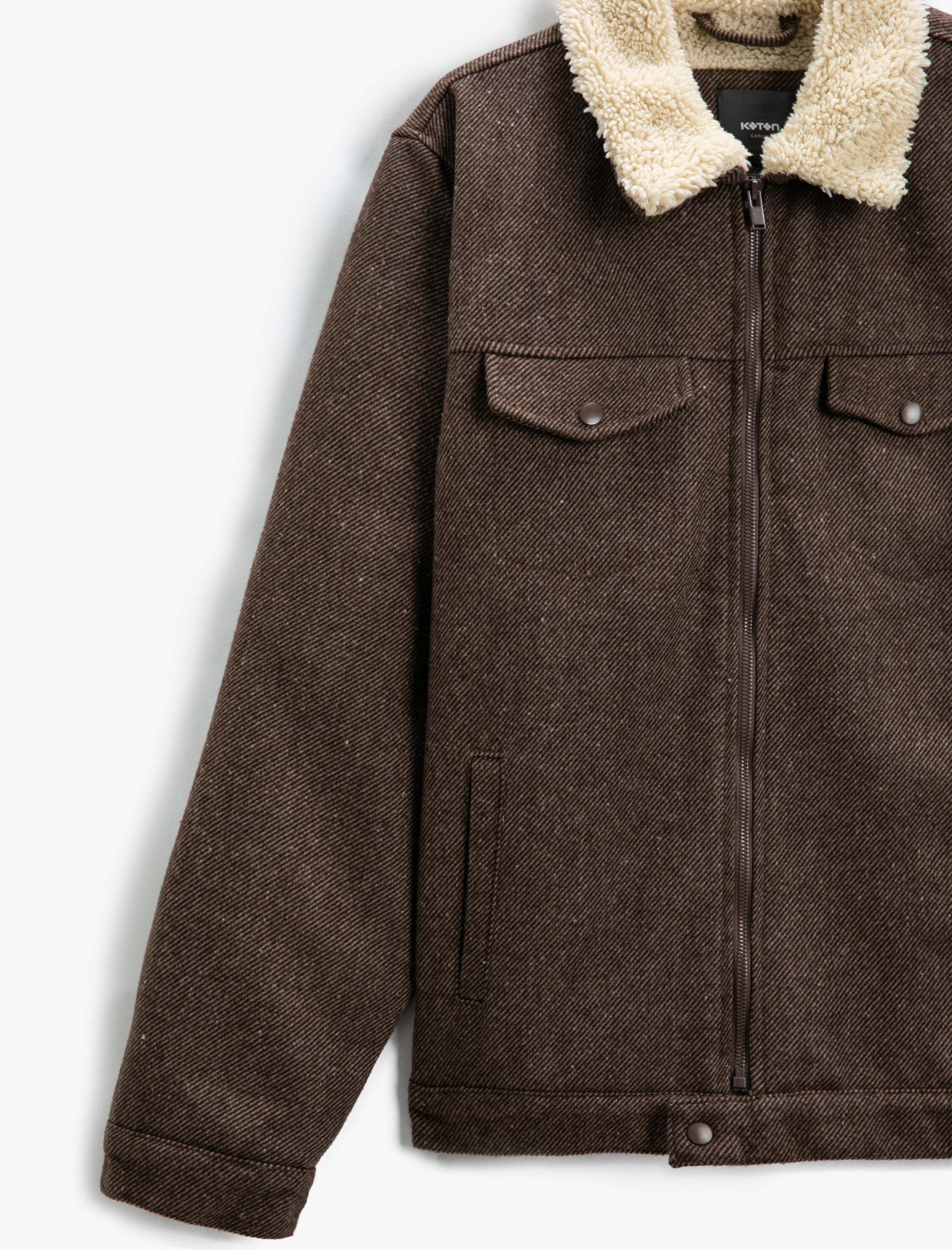   Yaka Detaylı Ceket Fermuarlı Çok Cepli