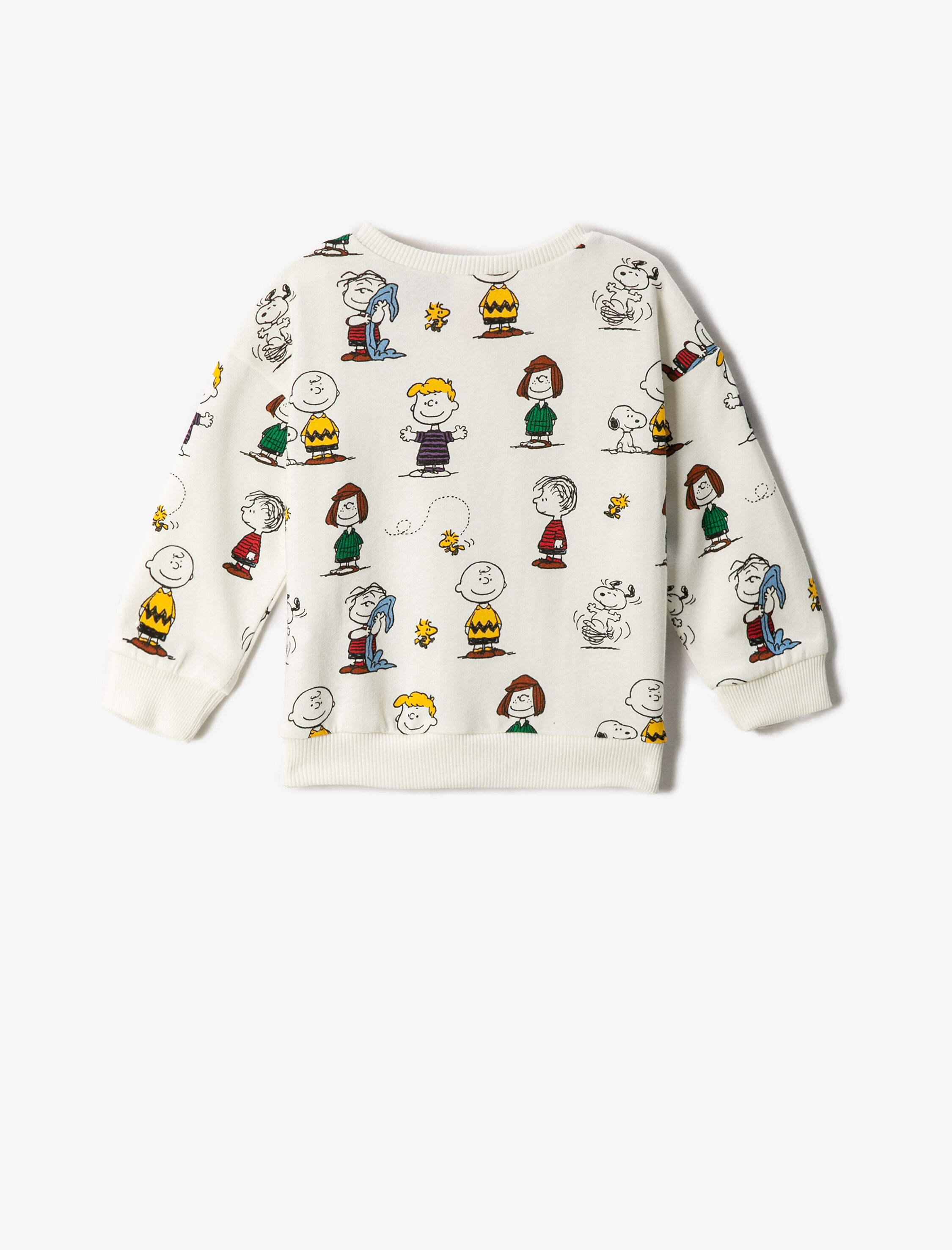  Erkek Bebek Snoopy Baskılı Lisanslı Sweatshirt Pamuklu Uzun Kollu Bisiklet Yaka