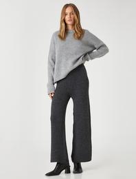 Triko Pantolon Bol Paça Beli Lastikli