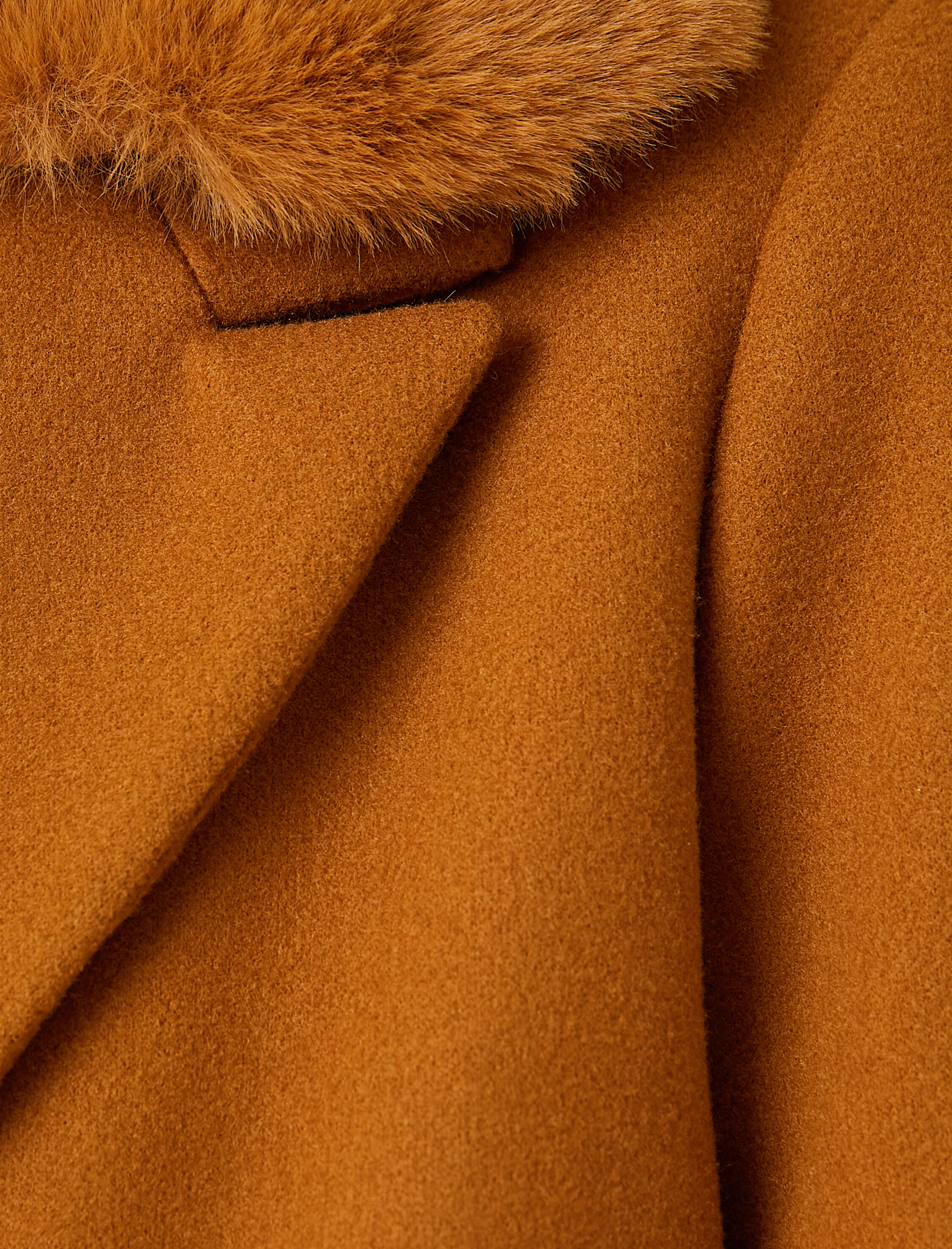   Kaşe Kaban Cep Detaylı Katlı Yaka