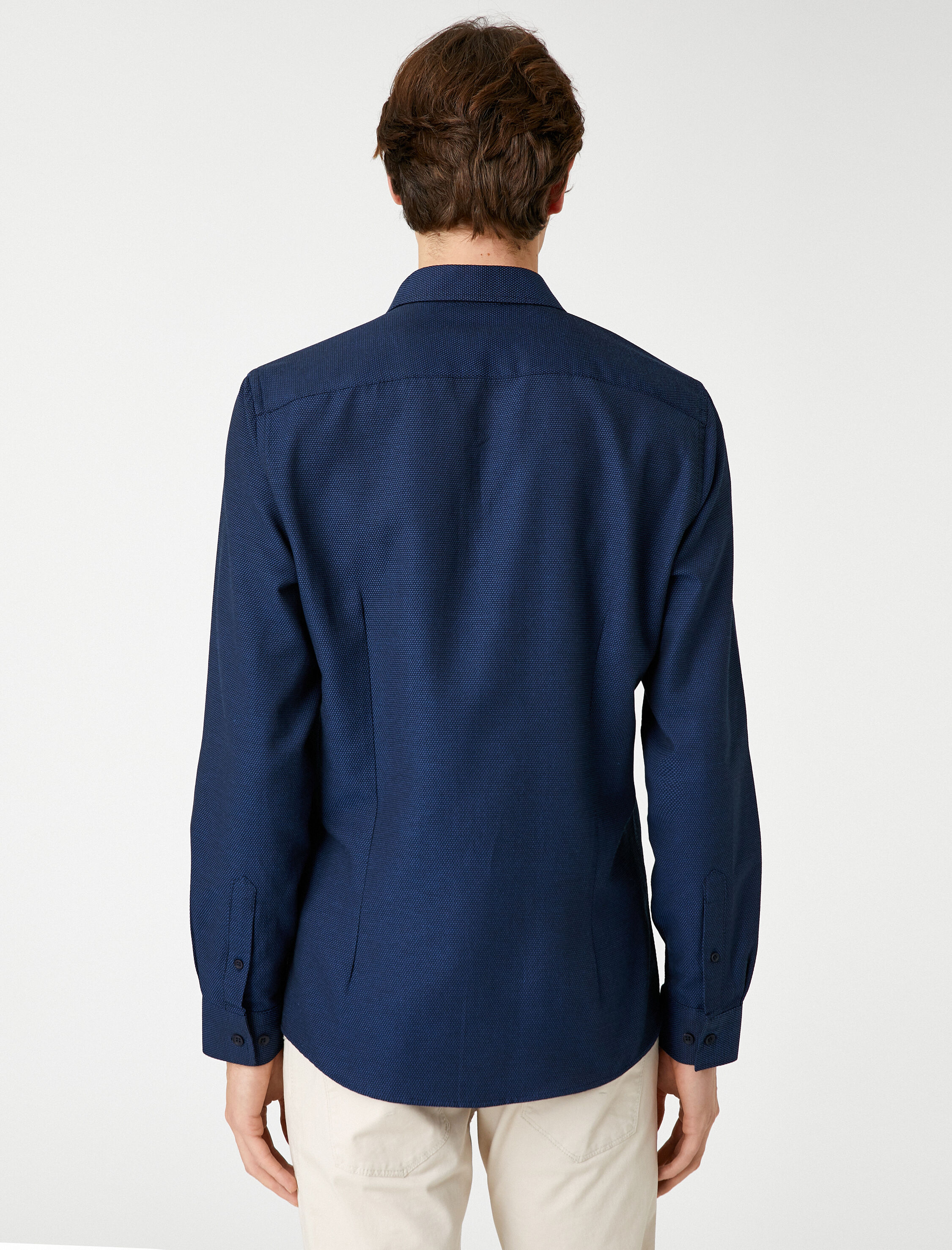   Spor Gömlek Slim Fit Klasik Yaka Uzun Kollu Non Iron