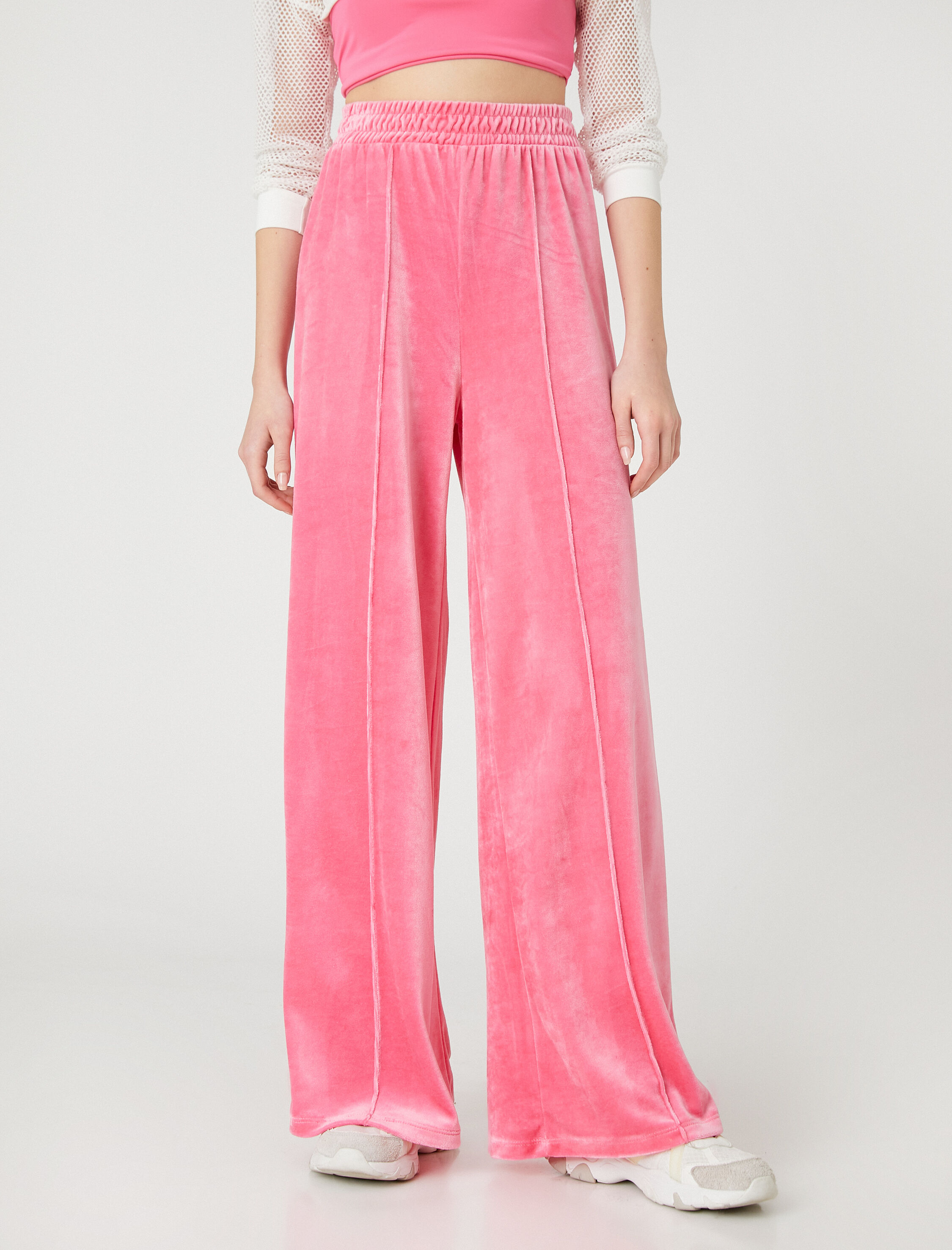   Kadife Nervürlü Bol Paça Eşofman Altı