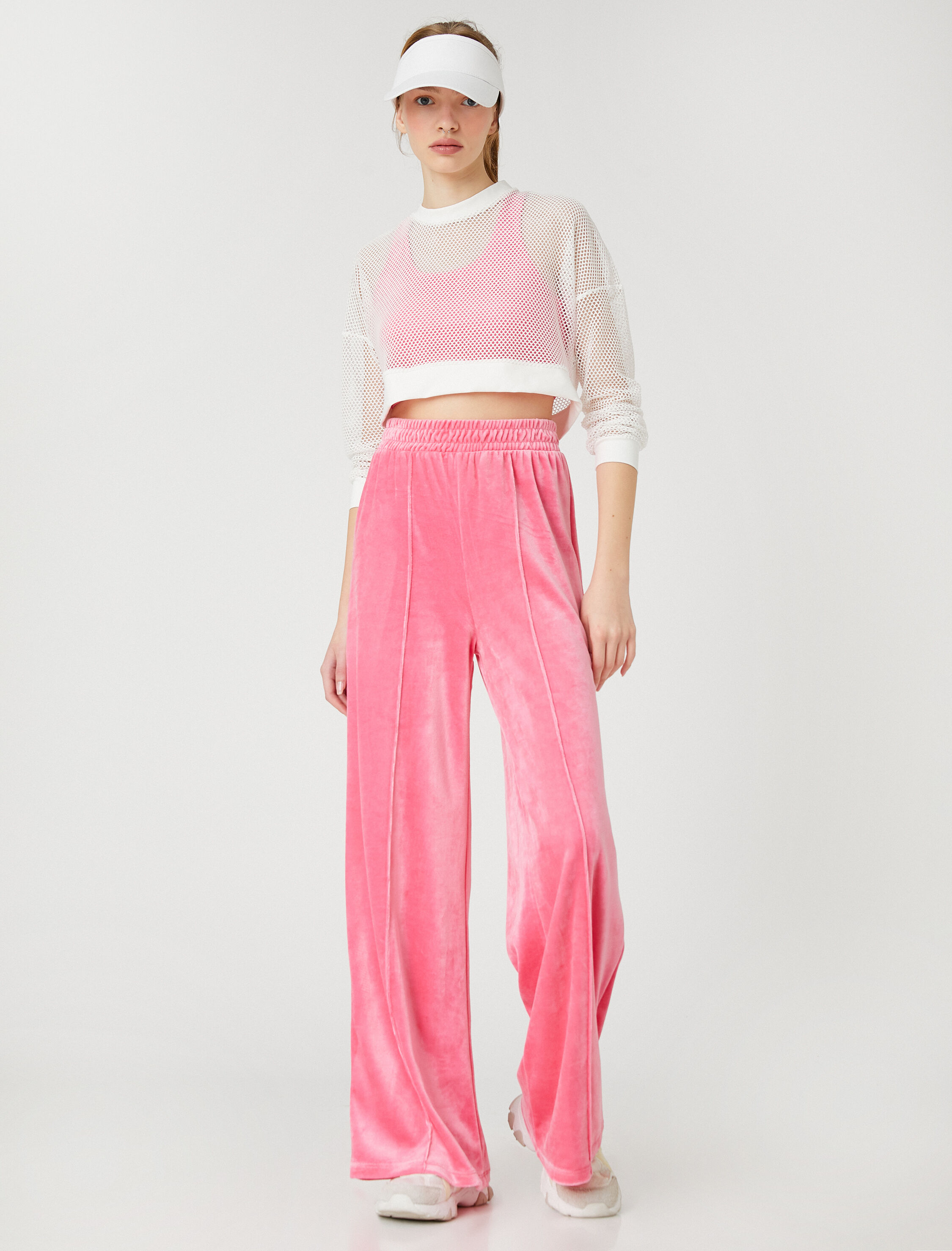   Kadife Nervürlü Bol Paça Eşofman Altı