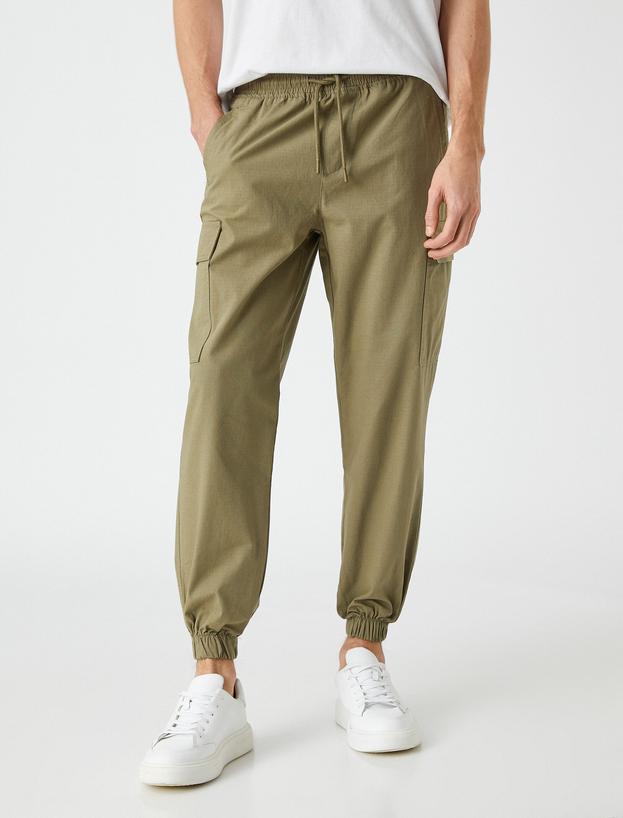   Jogger Kargo Pantolon Beli Bağcıklı Cep Detaylı
