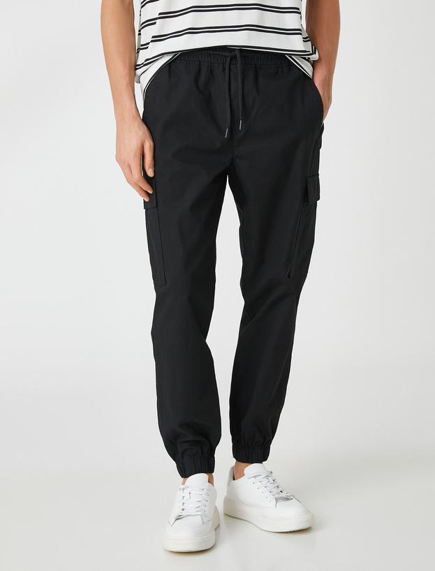   Jogger Kargo Pantolon Beli Bağcıklı Cep Detaylı