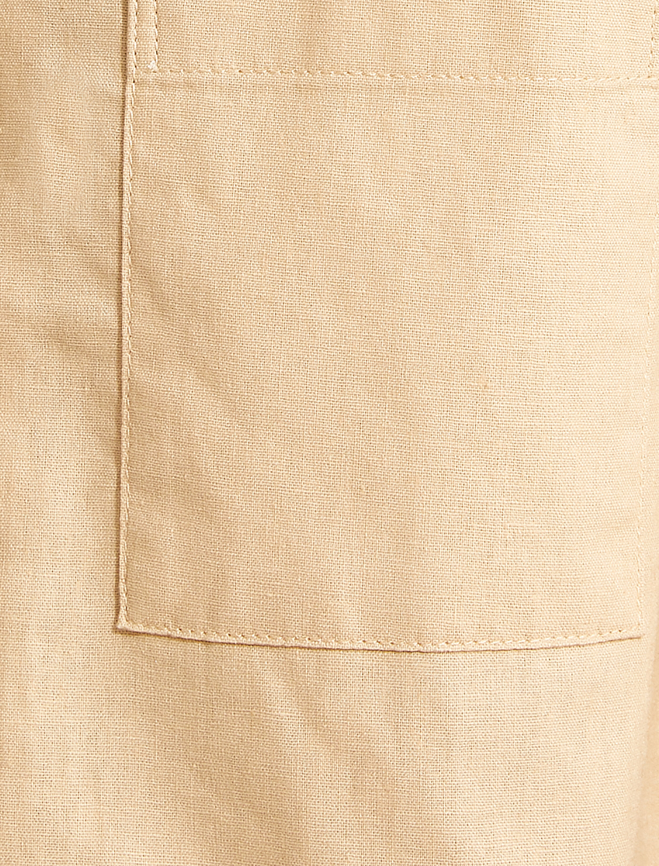   Yazlık Gömlek Keten Karışımlı Kısa Kollu