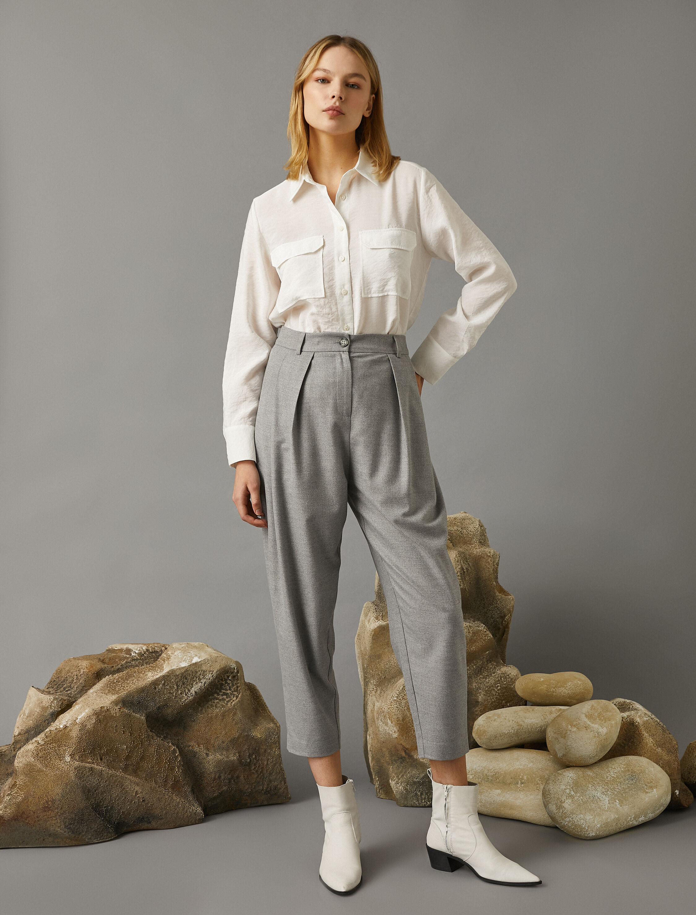   Havuç Kesim Pantolon Yüksek Bel