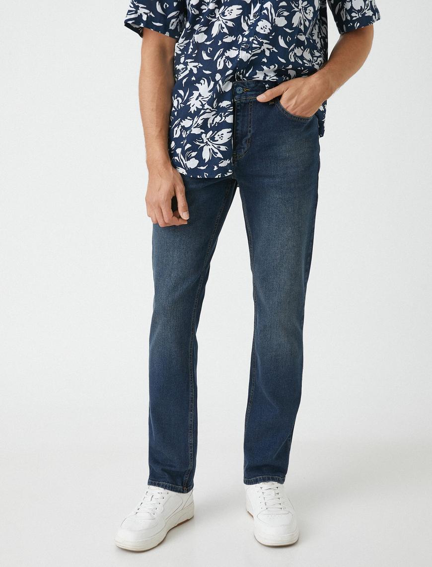   Straight Fit Boru Paça Kot Pantolon - Mark Jean