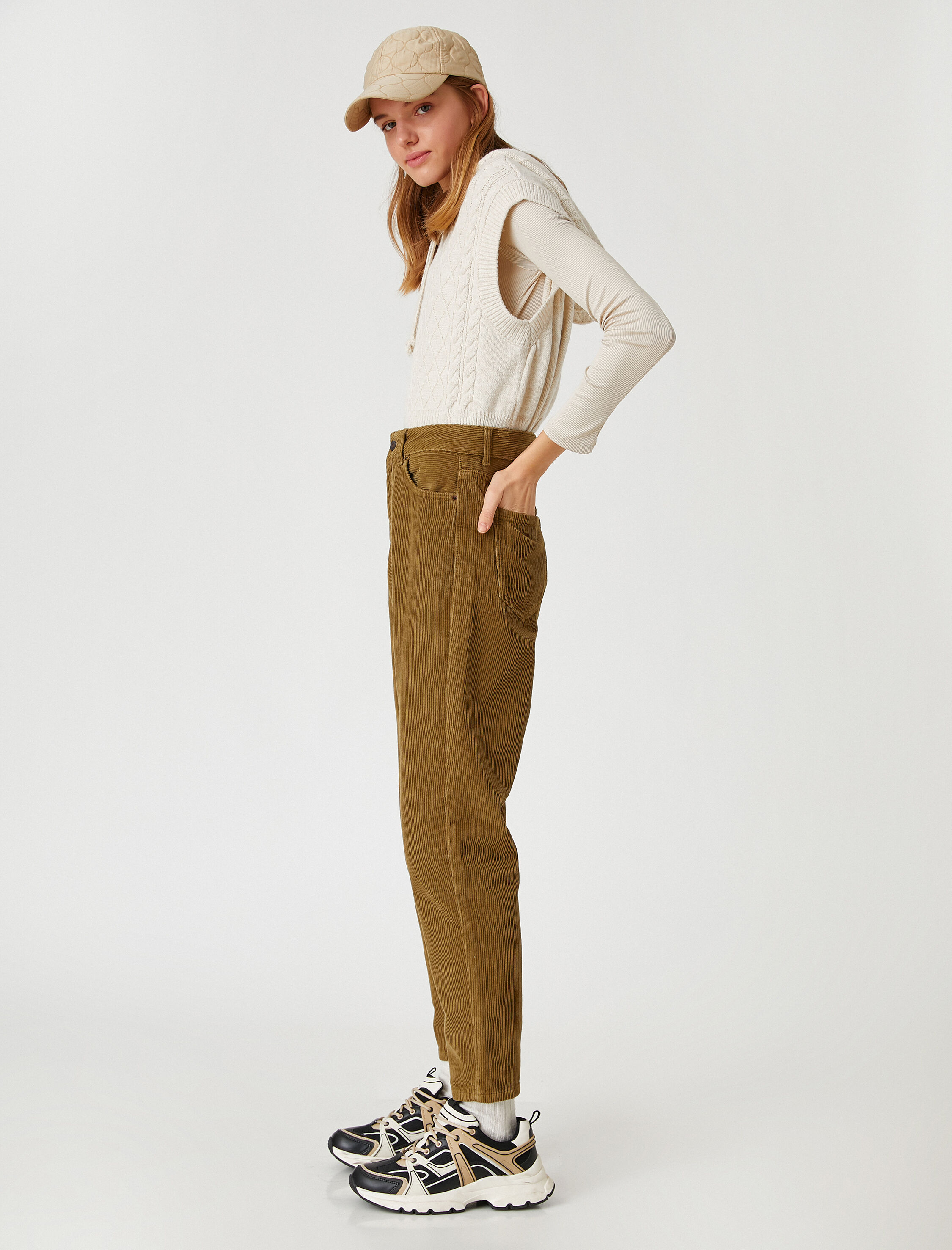   Yüksek Bel Kadife Pantolon