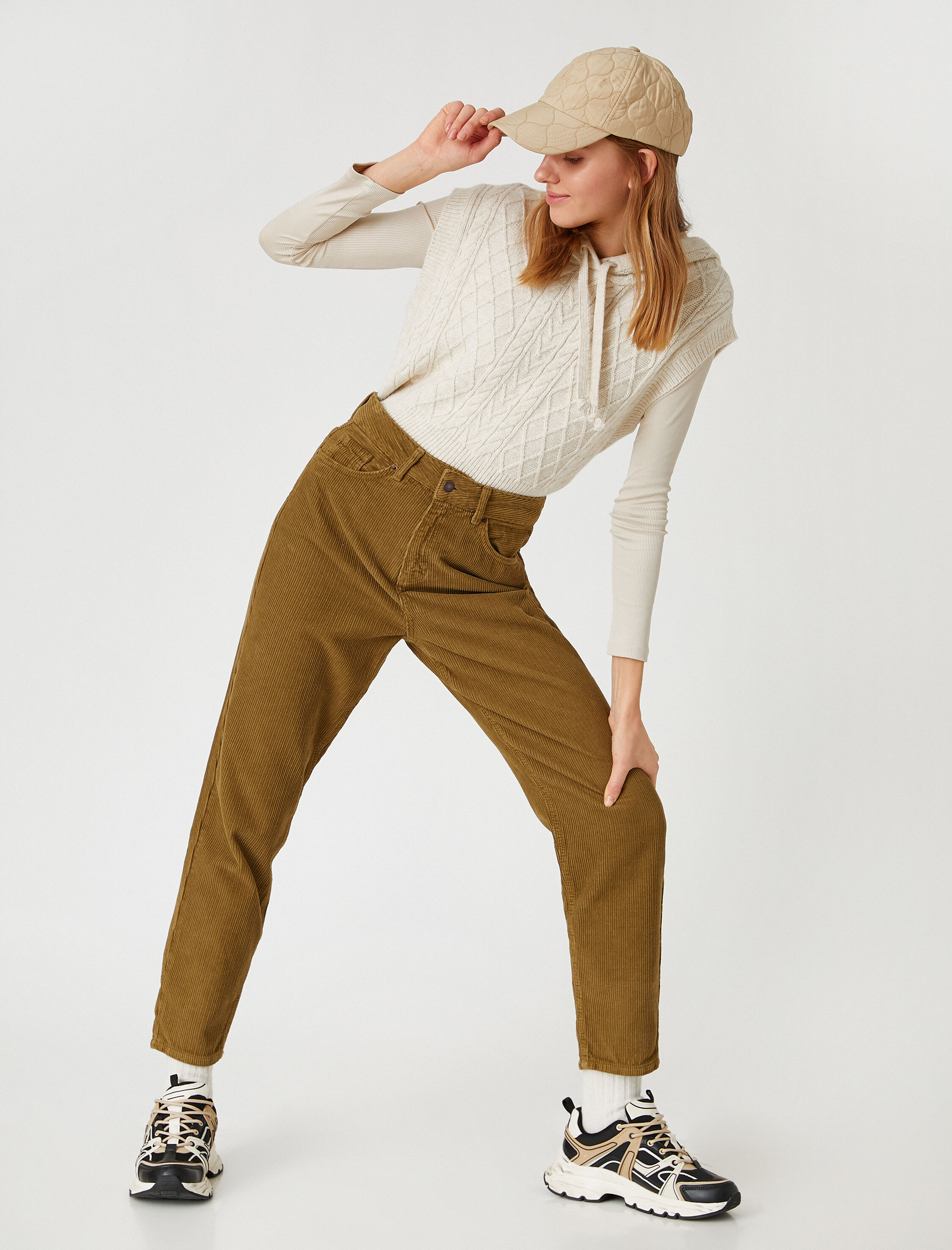   Yüksek Bel Kadife Pantolon