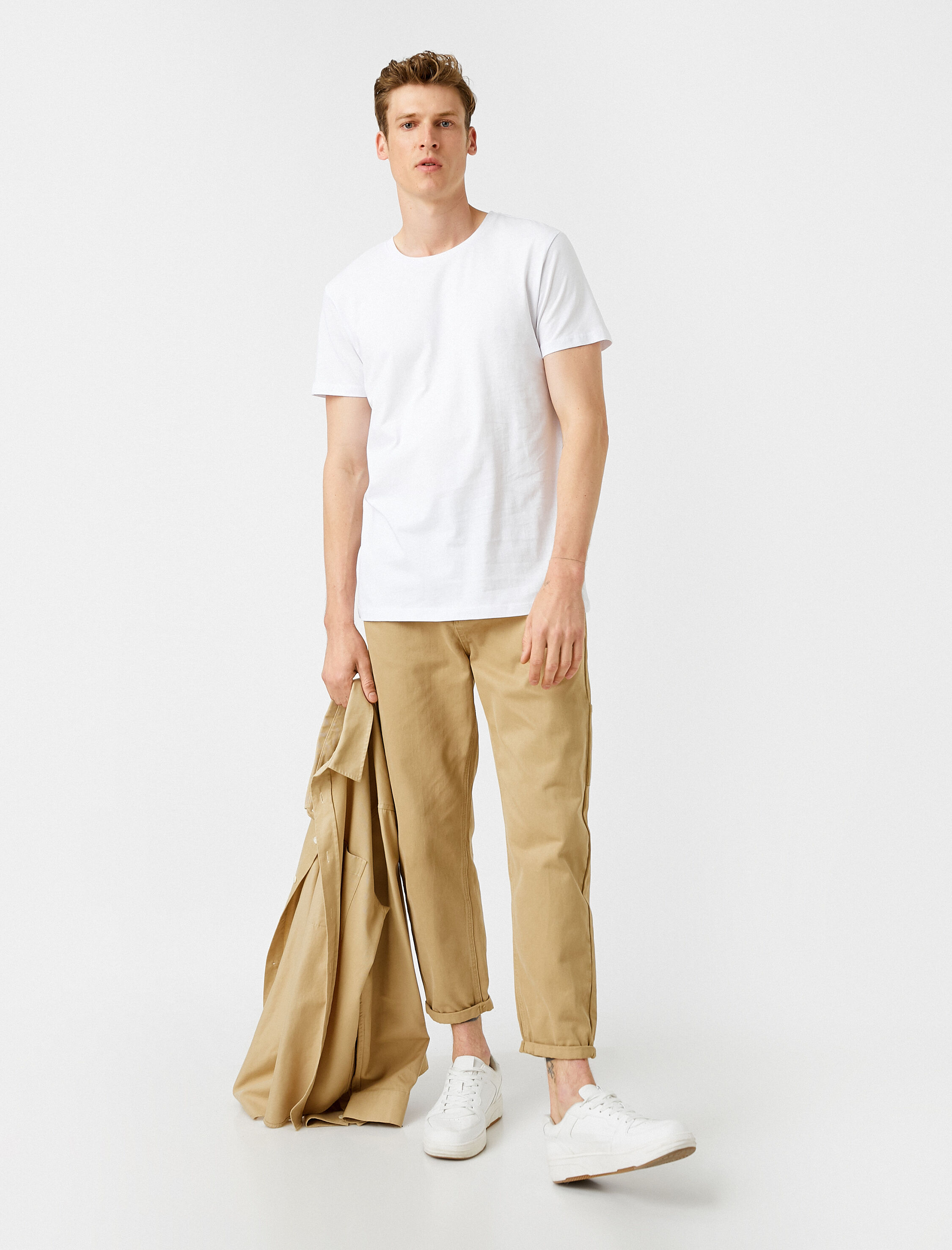   Basic Tişört Kısa Kollu Bisiklet Yaka