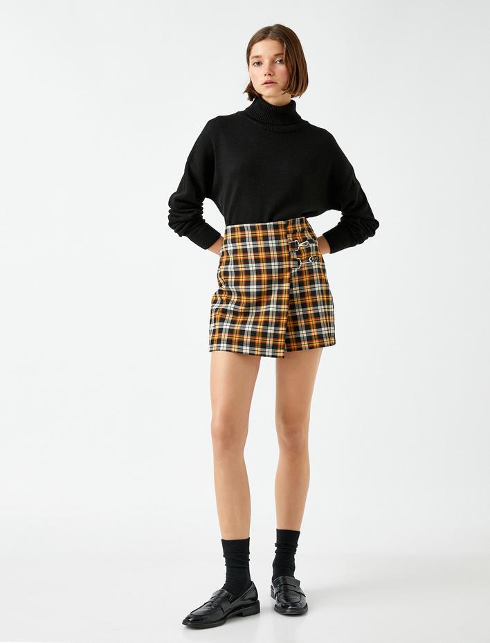  Crop Triko Kazak Balıkçı Yaka Uzun Kollu