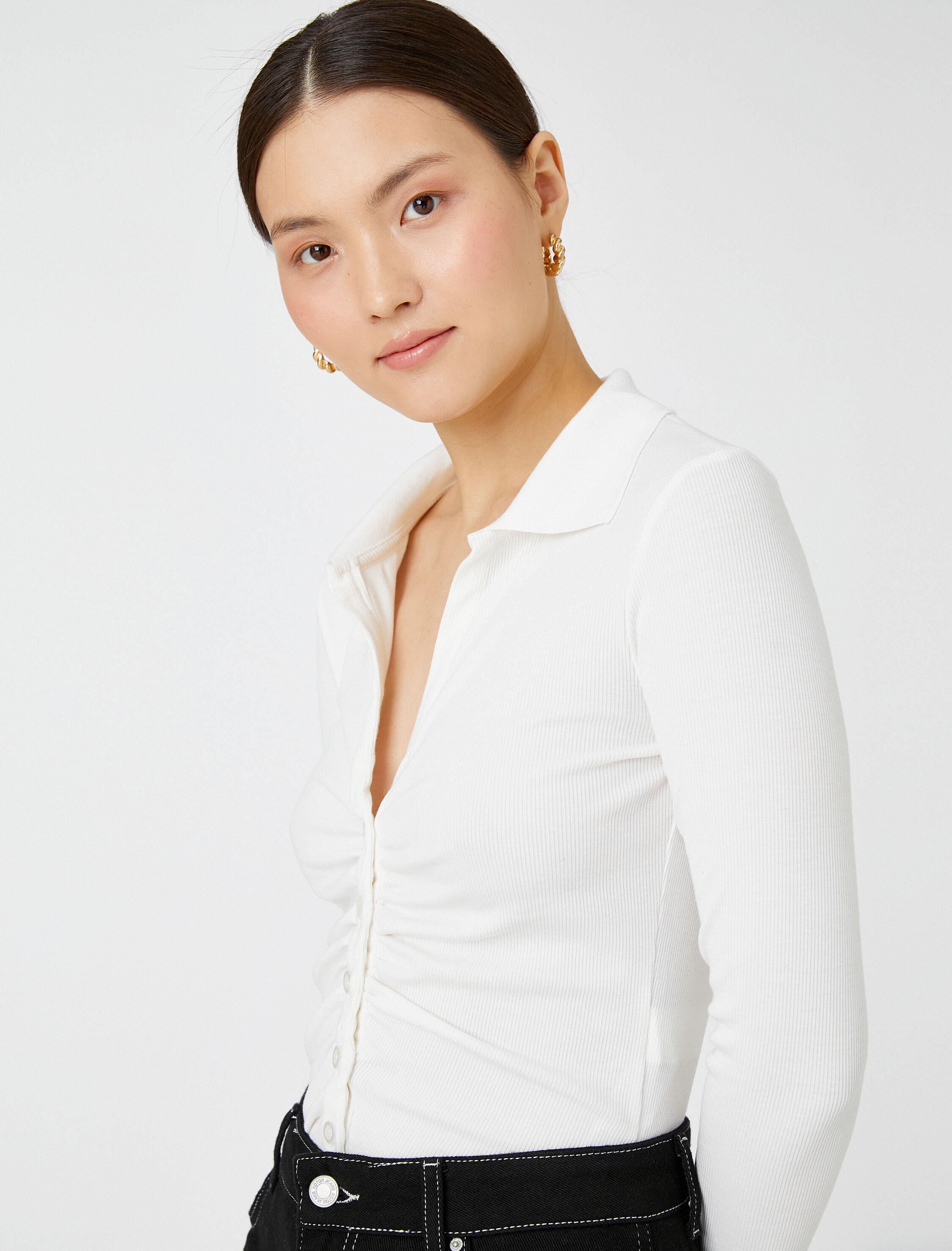   Drapeli Gömlek Uzun Kollu