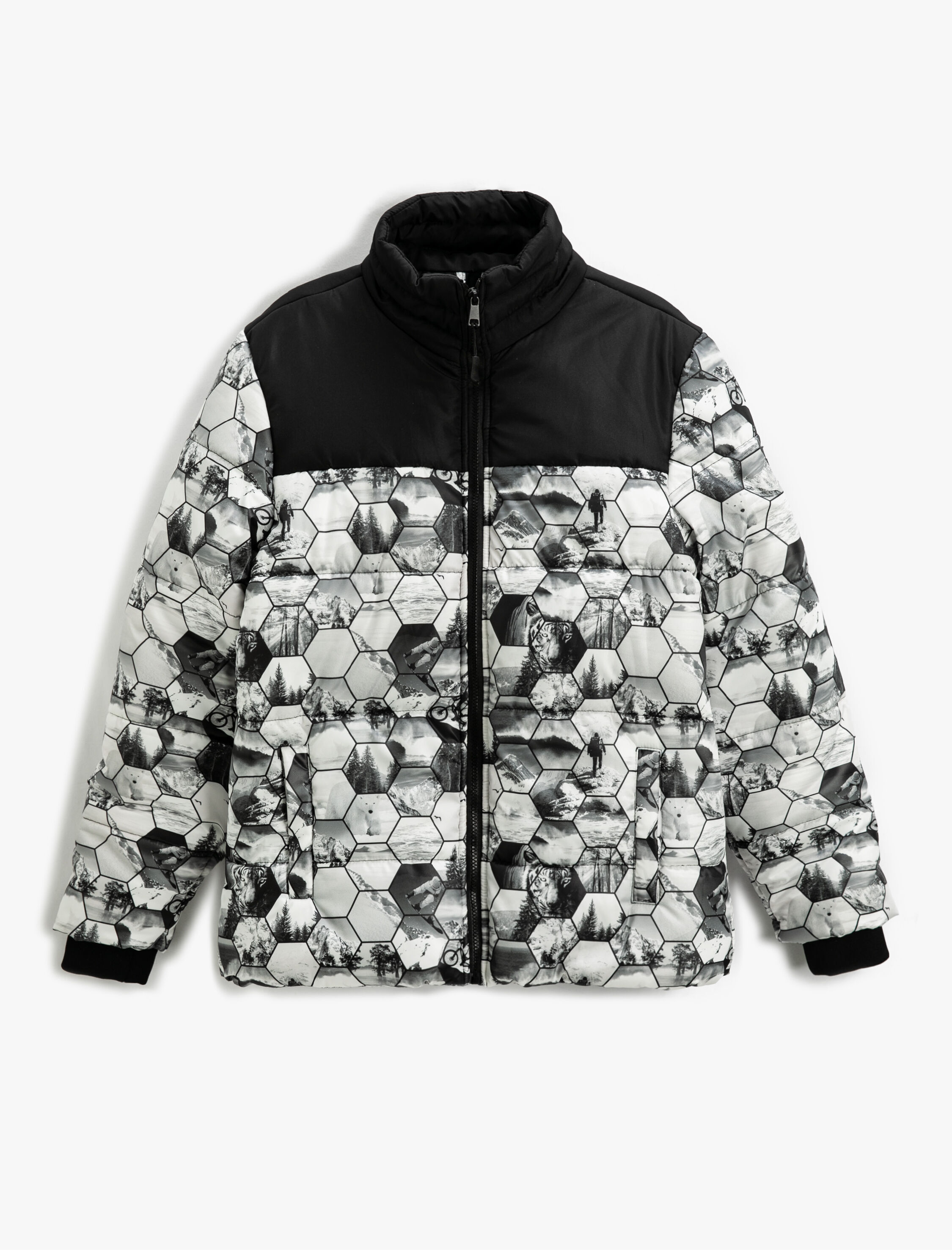   Anorak Şişme Mont Desenli Su Geçirmez