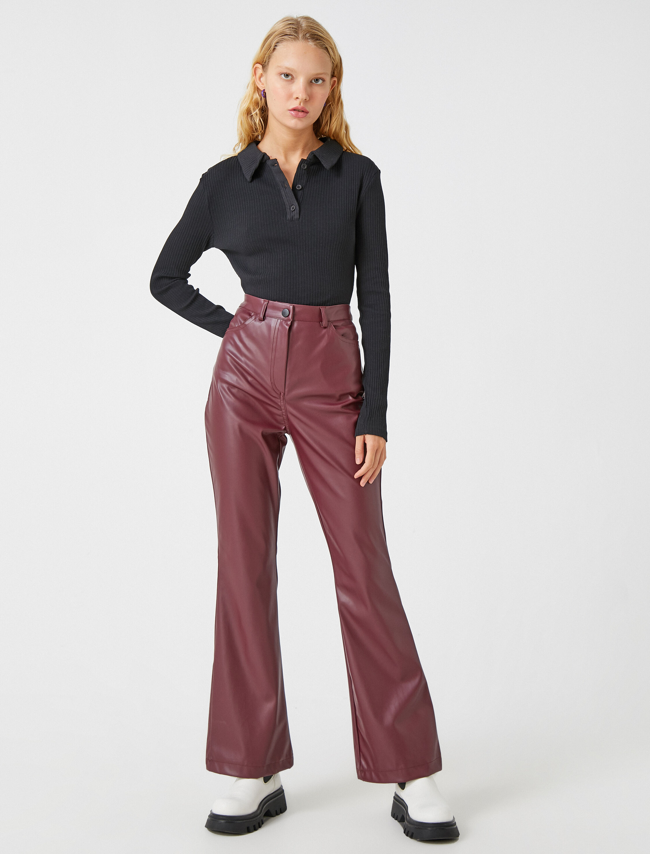   Uzun Kollu Tişört Polo Yaka Basic