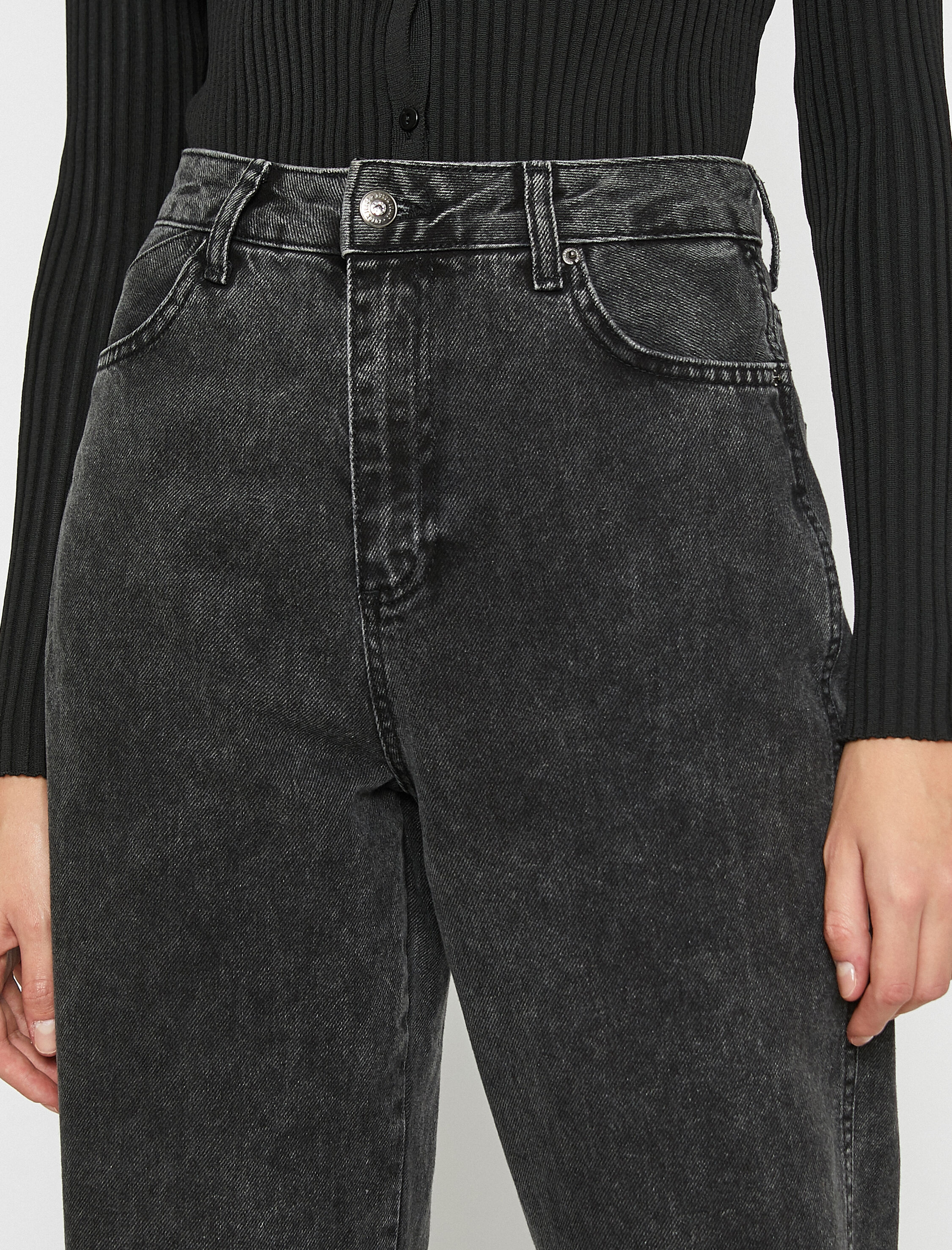   Taşlı Kot Pantolon Düz Paça