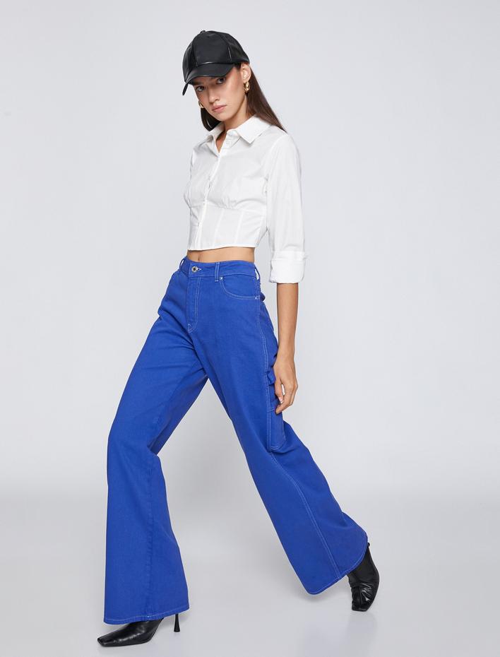  Geniş Paça Kot Pantolon Yüksek Bel