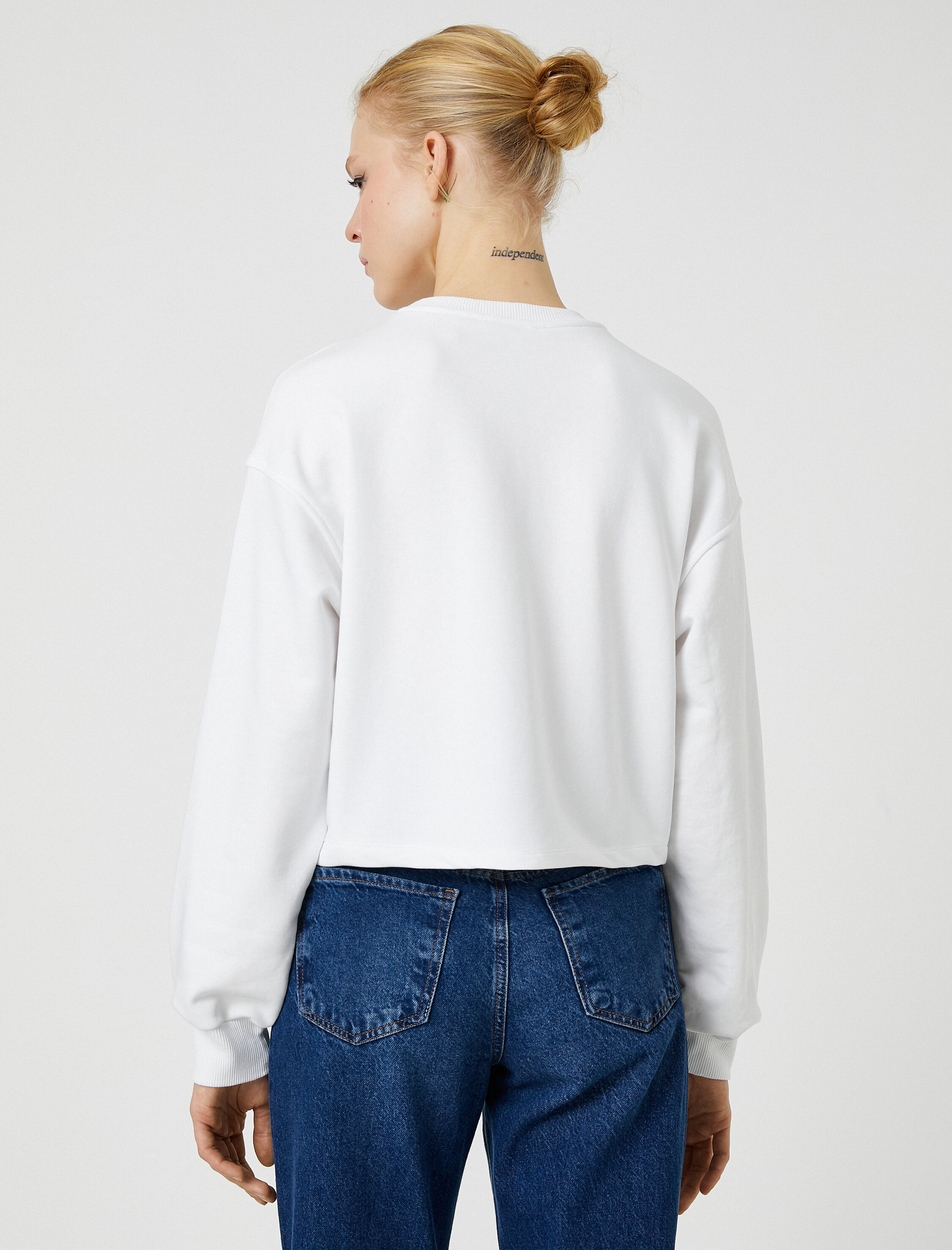   Basic Crop Kalın Sweatshirt
