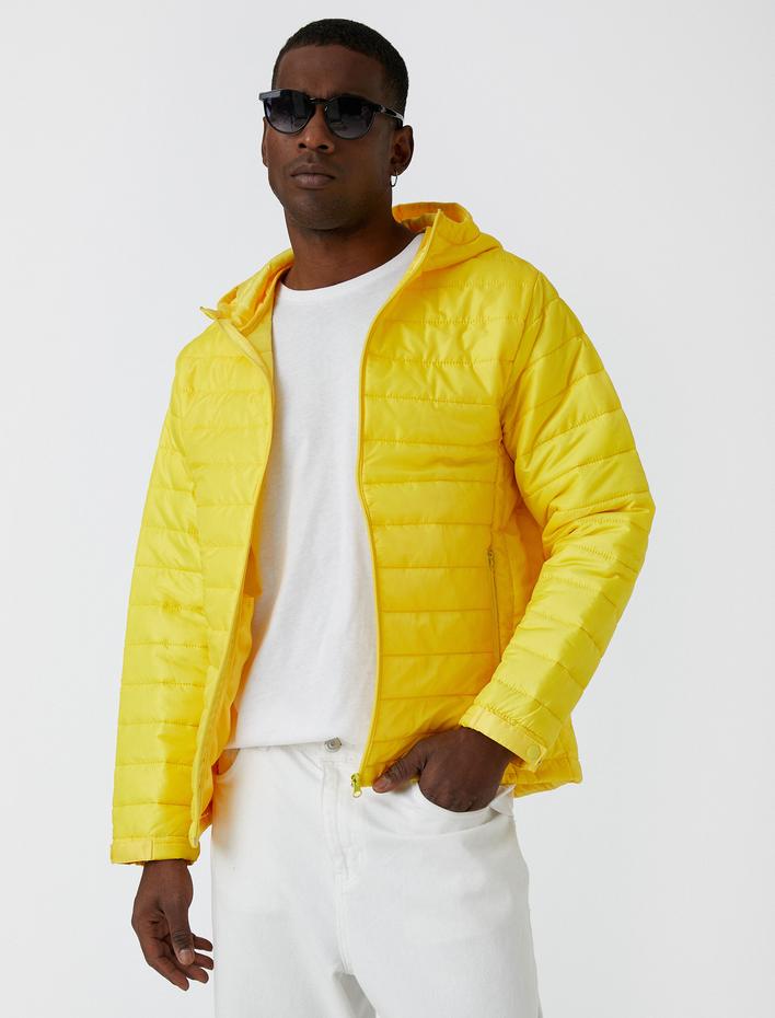  Kapşonlu Şişme Mont Cep Detaylı Su Geçirmez