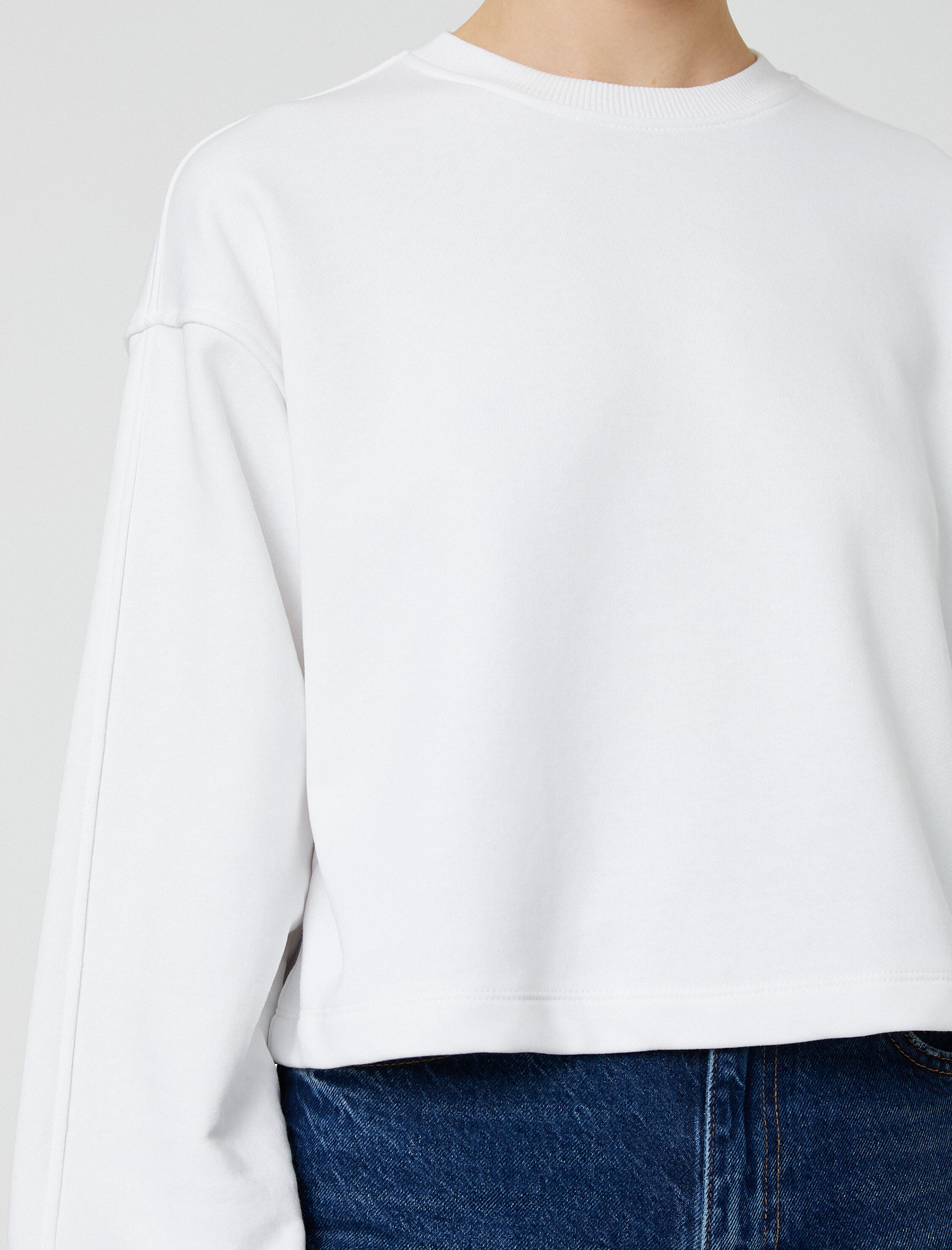  Basic Crop Kalın Sweatshirt